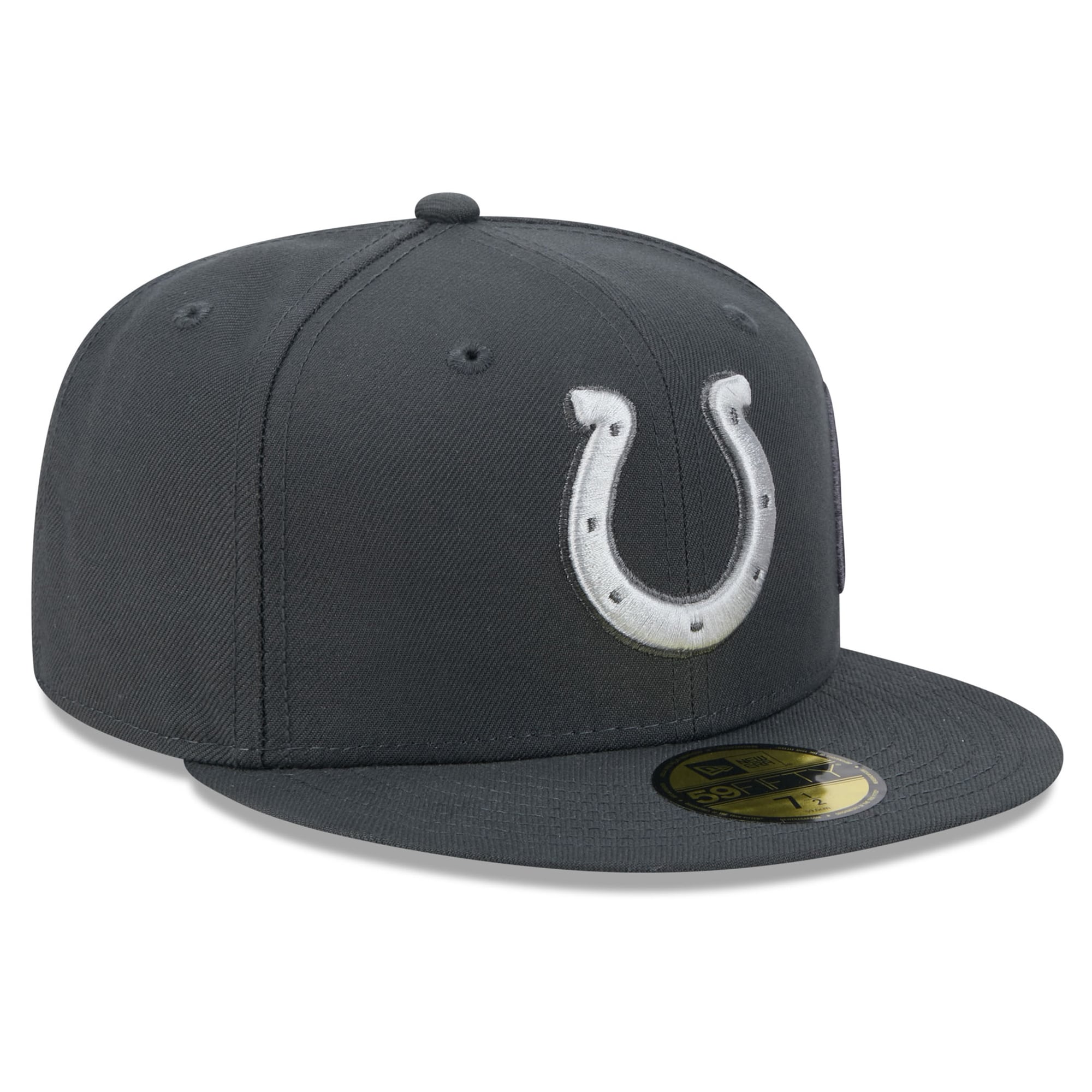 Men's New Era Anthracite Indianapolis Colts 2026 Rivalries Collection Fan Pack Side Script 59FIFTY Fitted Hat