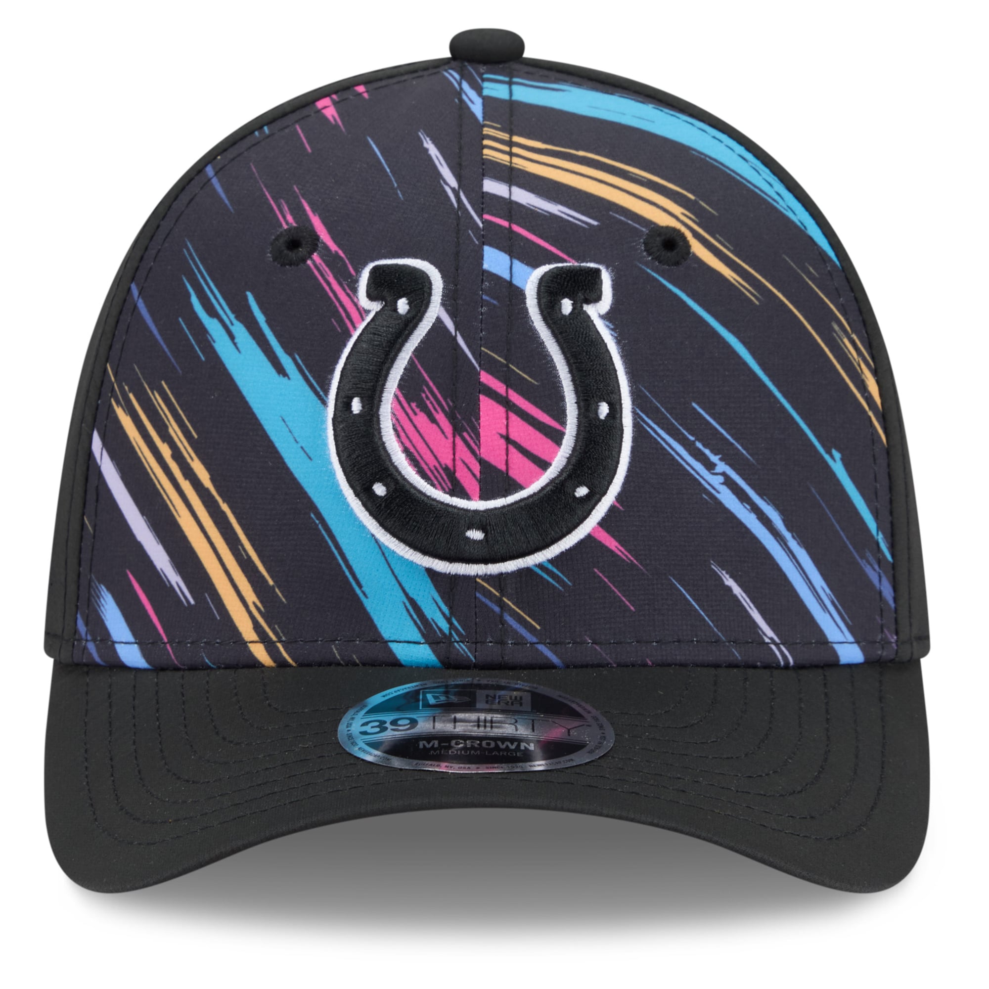 Men's New Era Black Indianapolis Colts 2026 NFL Crucial Catch 39THIRTY M-Crown Stretch Hat