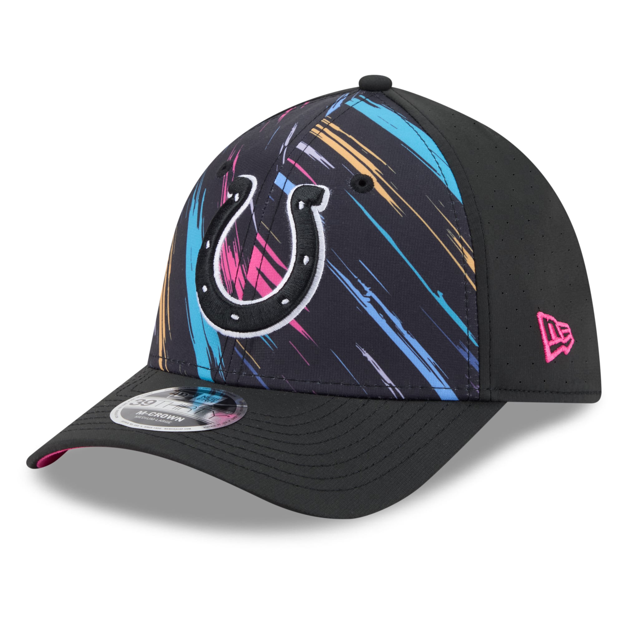 Men's New Era Black Indianapolis Colts 2026 NFL Crucial Catch 39THIRTY M-Crown Stretch Hat