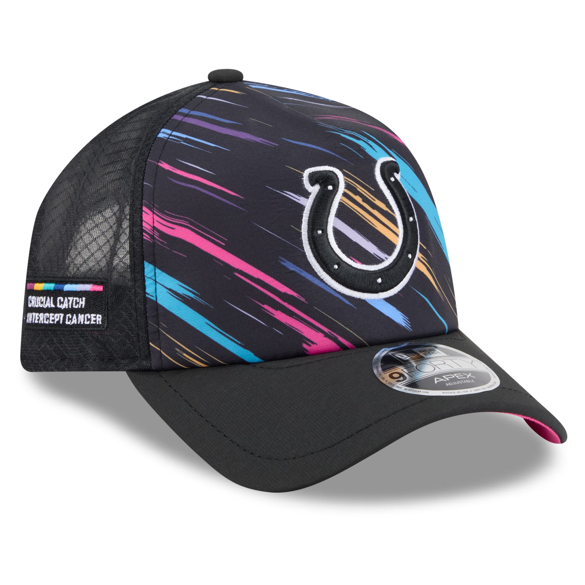 Men's New Era Black Indianapolis Colts 2026 NFL Crucial Catch 9FORTY Apex Adjustable Hat