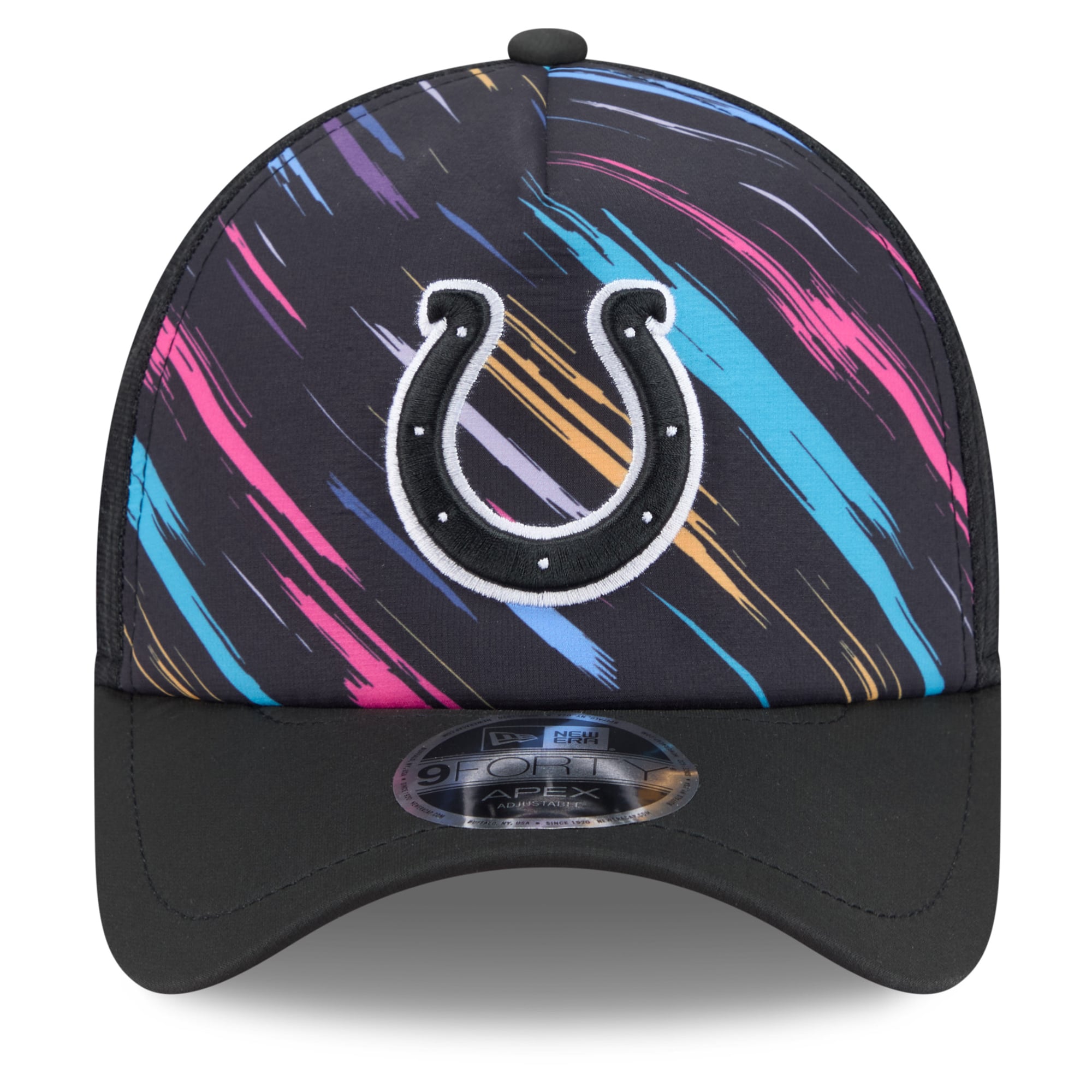 Men's New Era Black Indianapolis Colts 2026 NFL Crucial Catch 9FORTY Apex Adjustable Hat