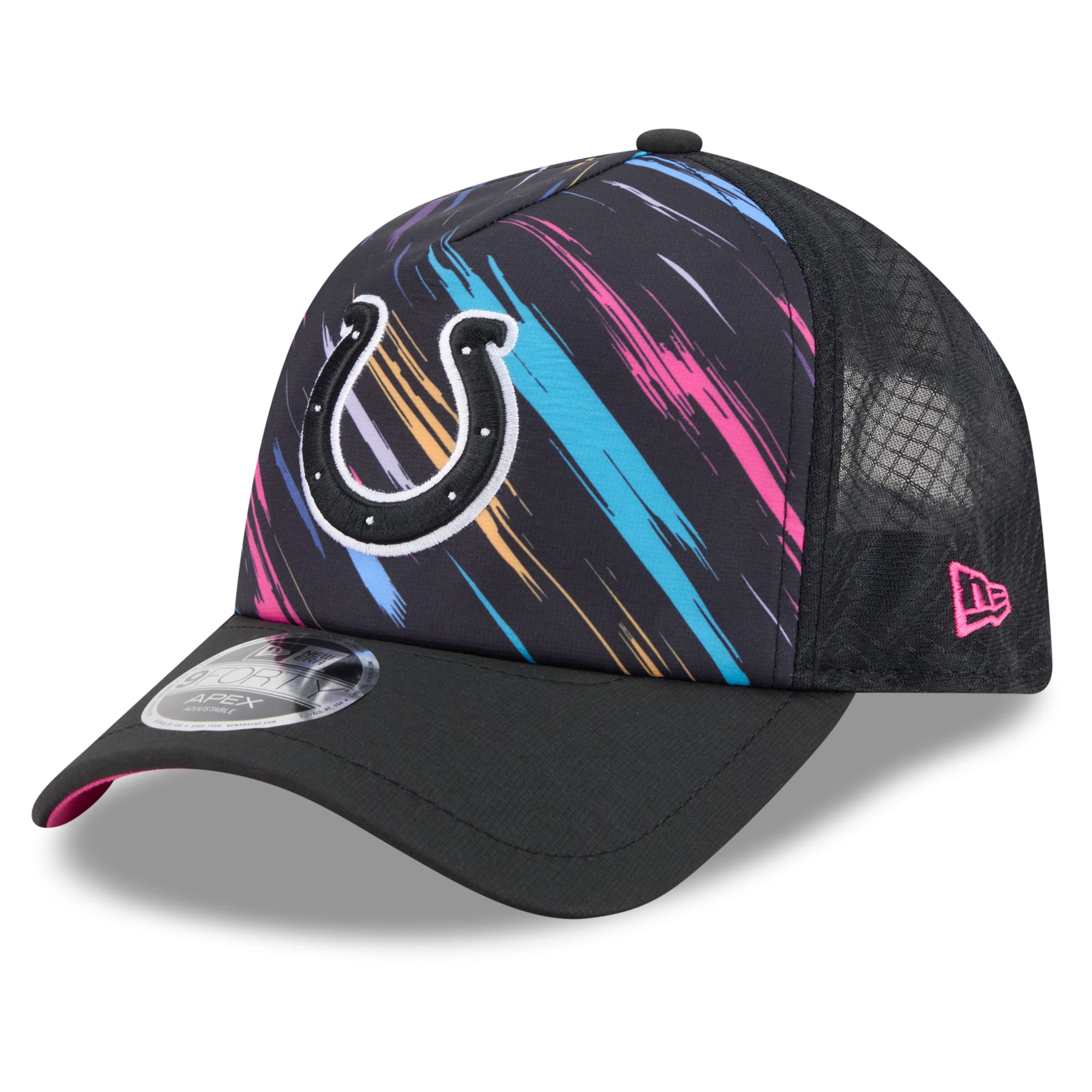 Men's New Era Black Indianapolis Colts 2026 NFL Crucial Catch 9FORTY Apex Adjustable Hat
