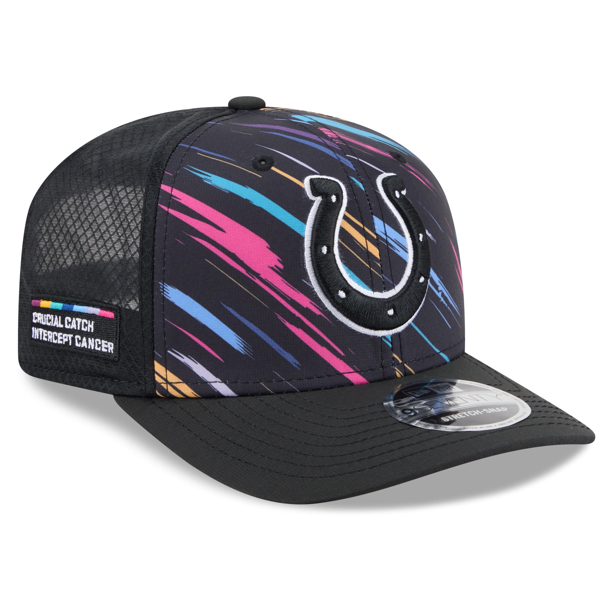 Men's New Era Black Indianapolis Colts 2026 NFL Crucial Catch 9SEVENTY Adjustable Trucker Hat
