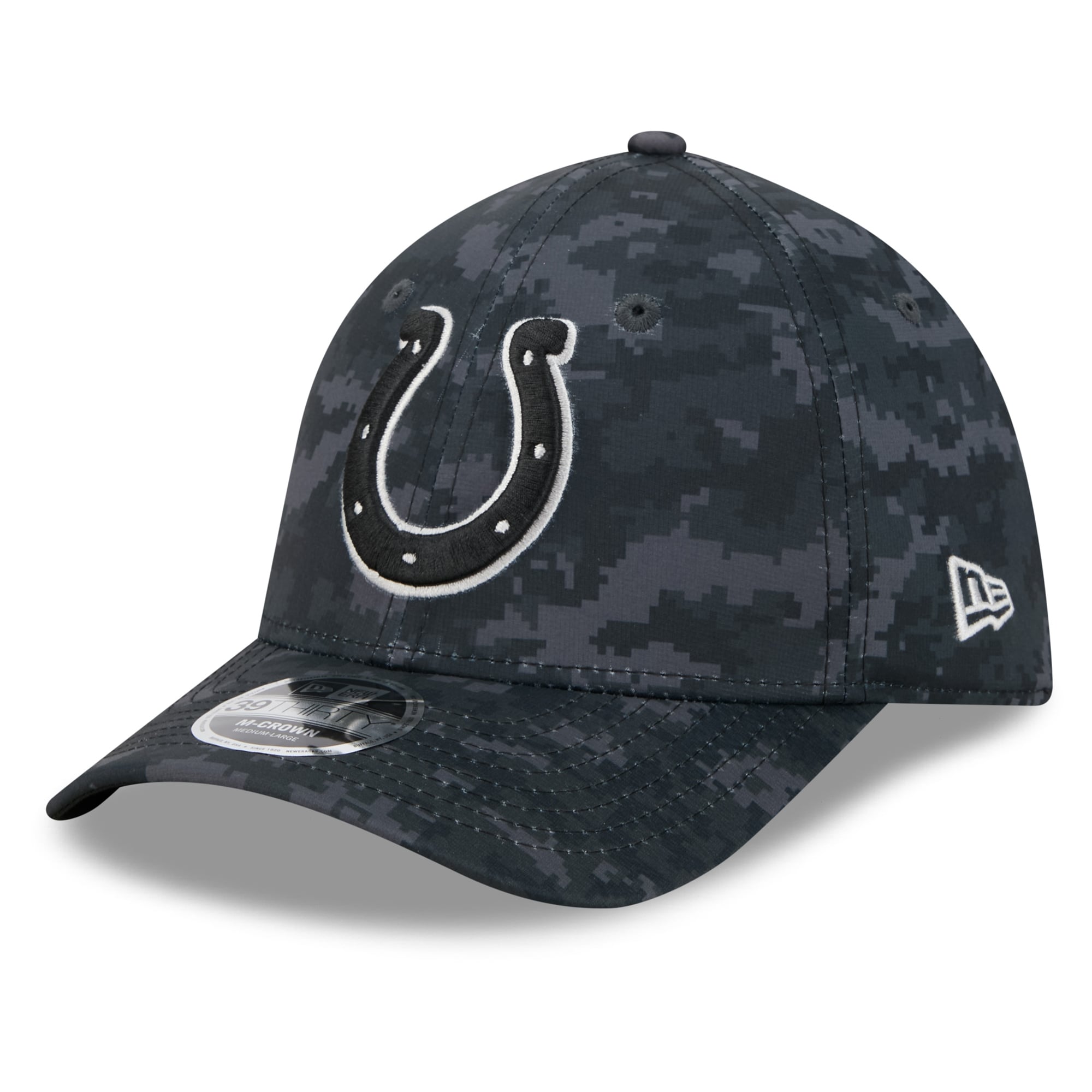 Men's New Era Black Indianapolis Colts 2026 Salute To Service 39THIRTY M-Crown Stretch Hat
