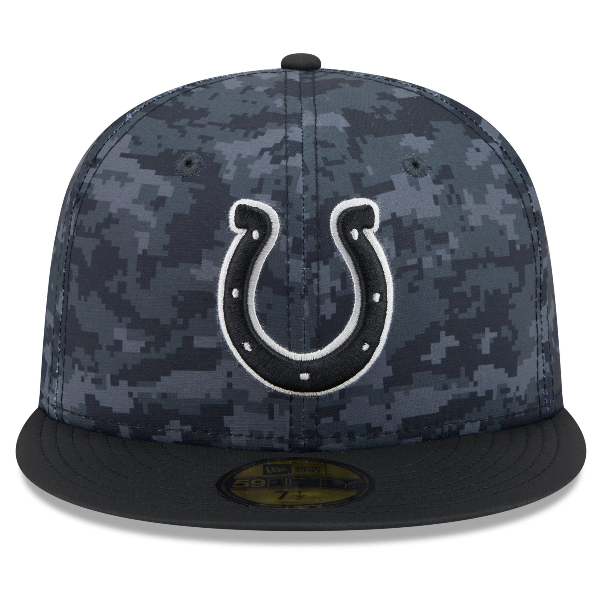 Casquette ajustée New Era noire pour homme Indianapolis Colts 2026 Salute To Service 59FIFTY