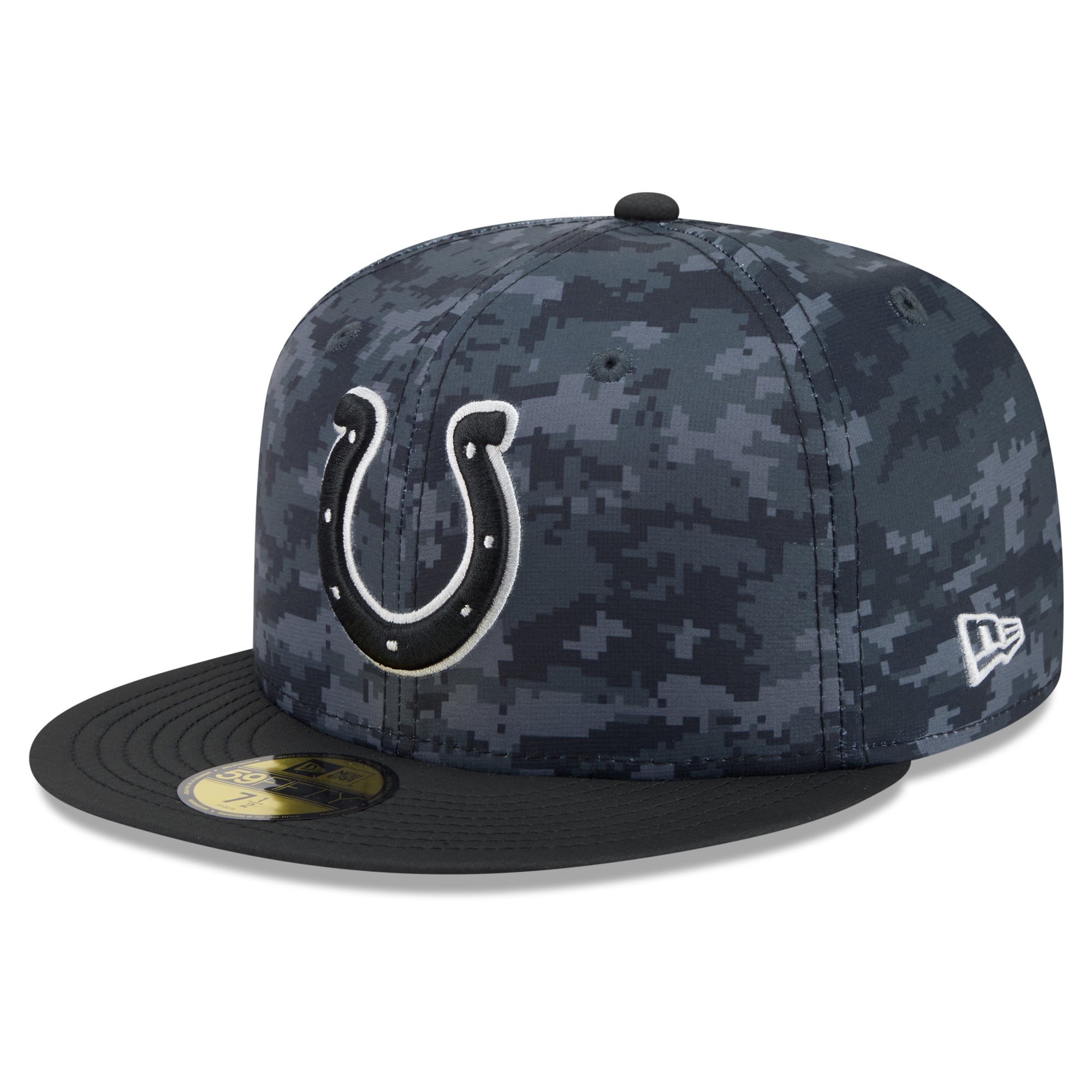 Casquette ajustée New Era noire pour homme Indianapolis Colts 2026 Salute To Service 59FIFTY