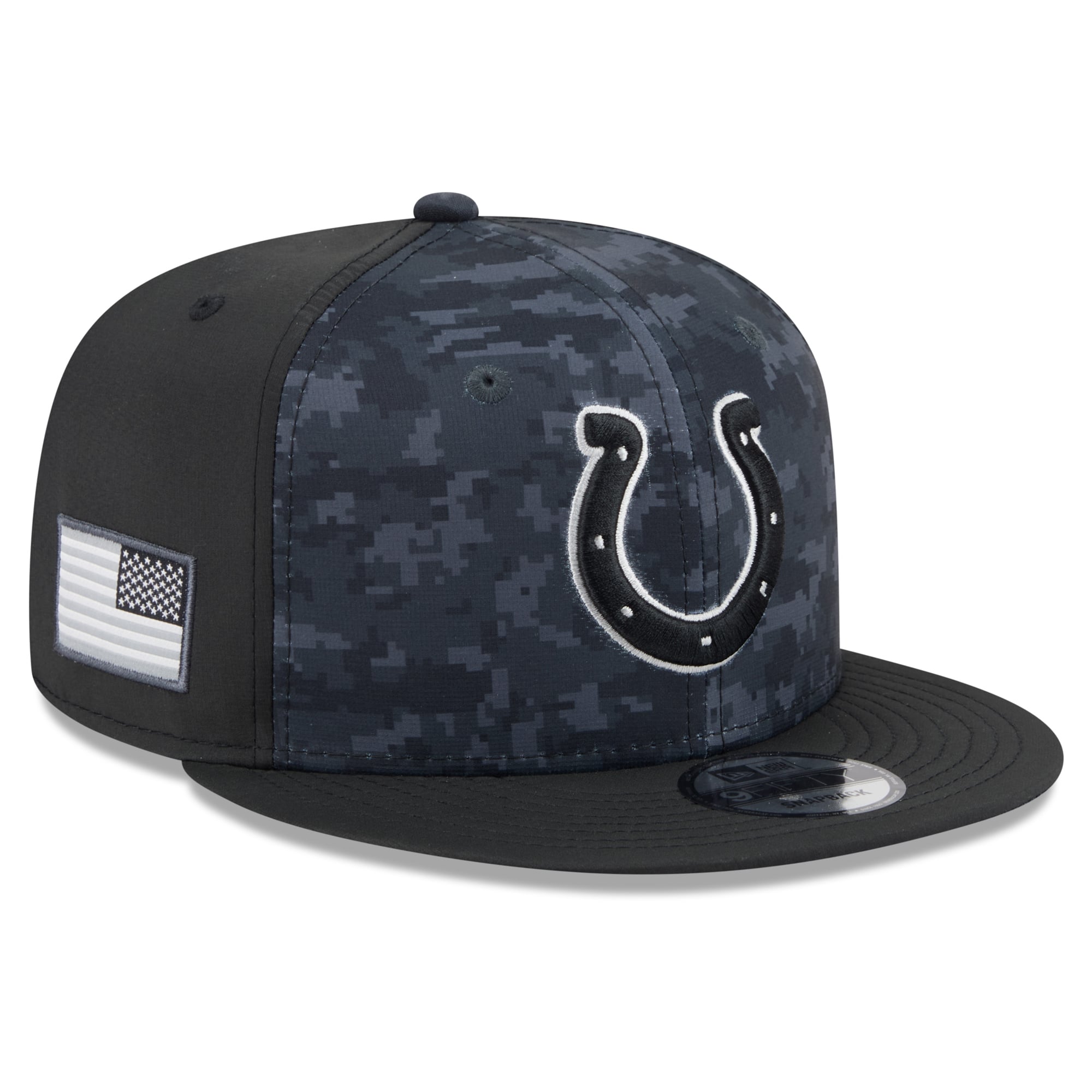 Casquette snapback New Era noire pour homme, Indianapolis Colts 2026 Salute To Service 9FIFTY