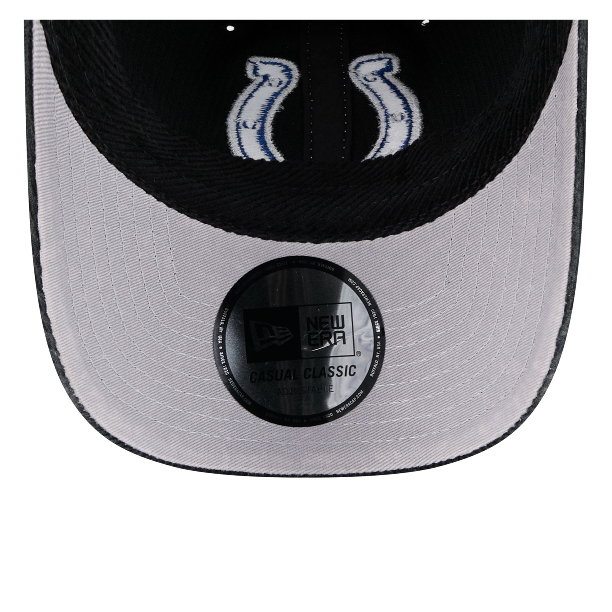 Casquette New Era noire pour homme, modèle Indianapolis Colts, en velours côtelé, style classique décontracté et ajustable