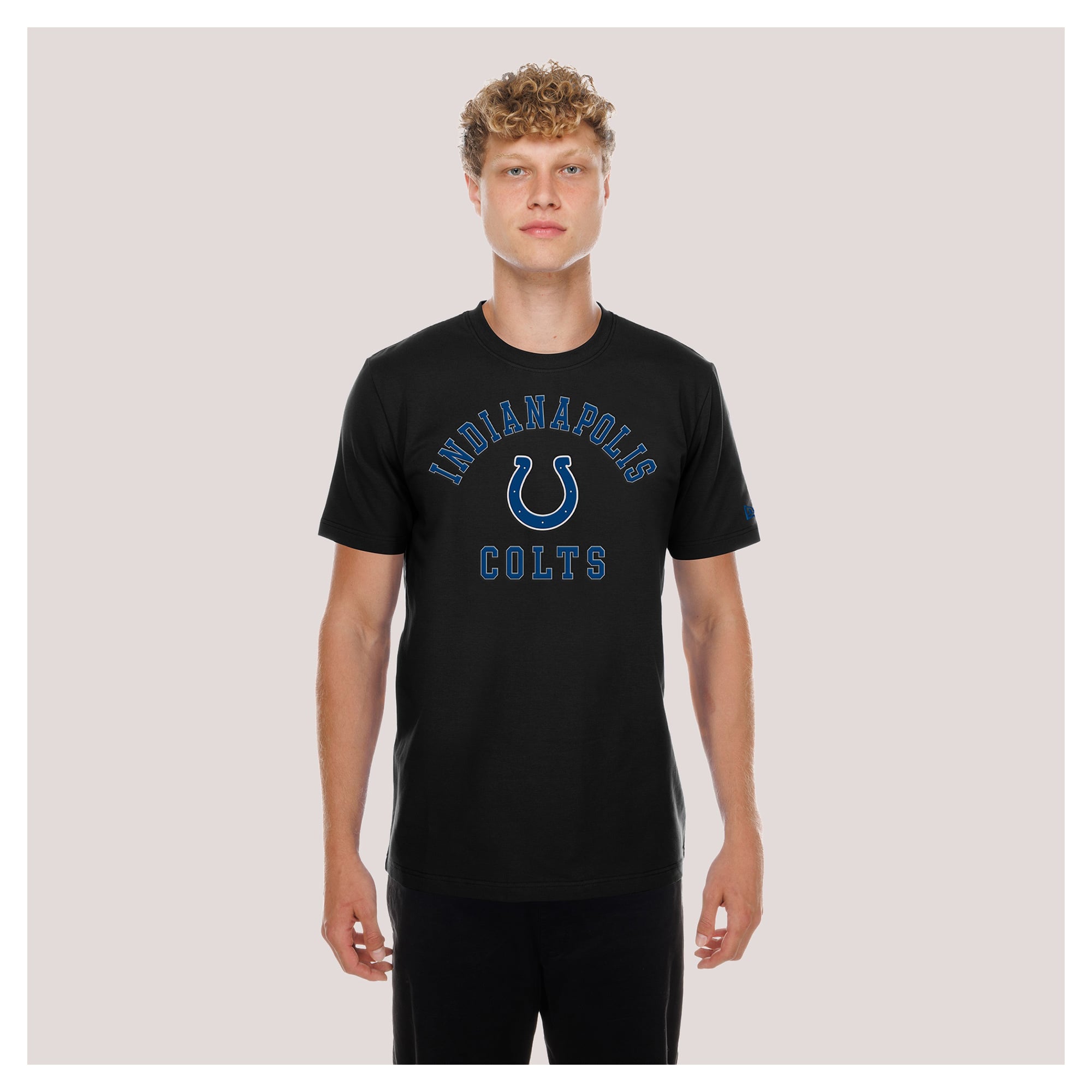 T-shirt fonctionnel New Era noir pour homme, Indianapolis Colts