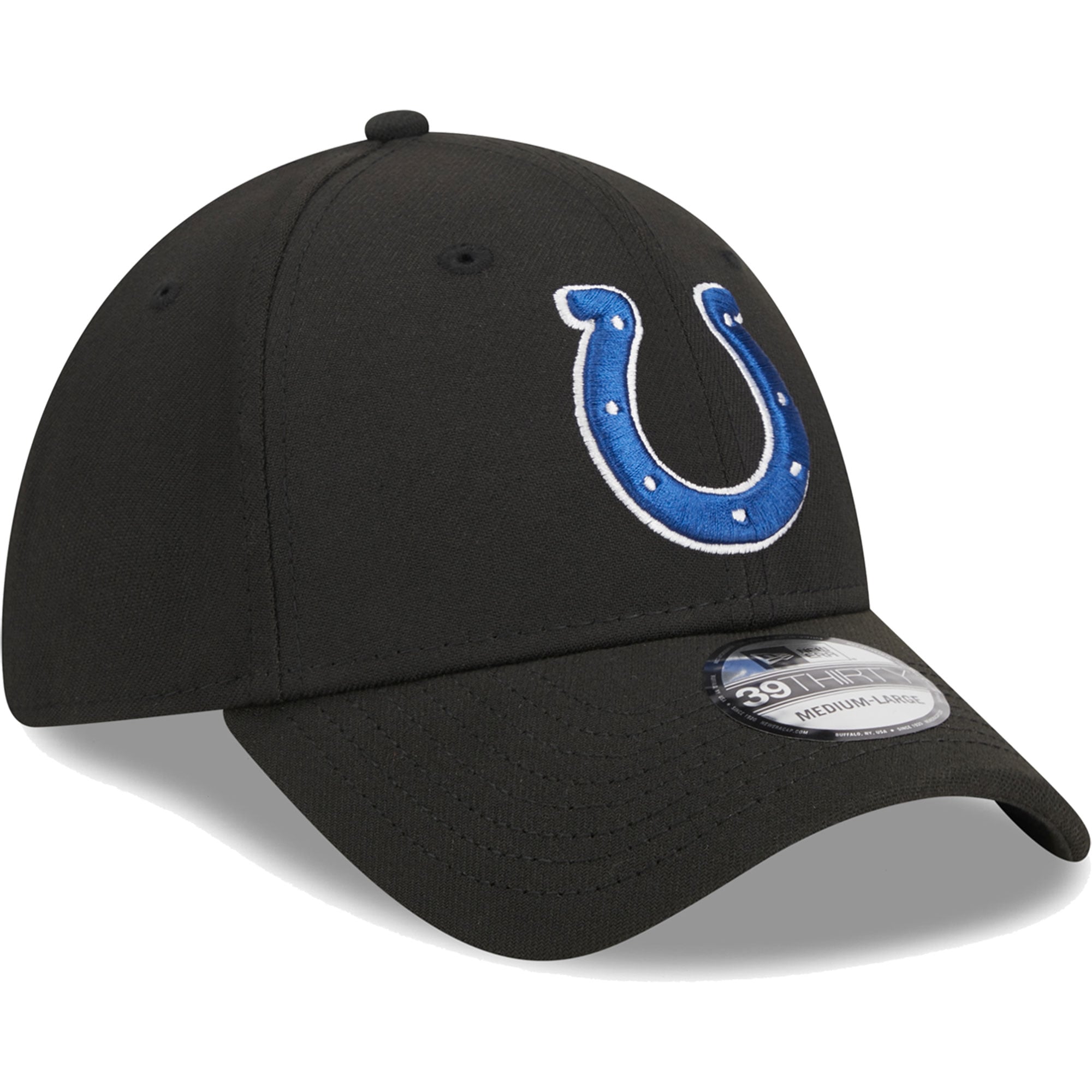 Casquette flexible principale 39THIRTY des Colts d'Indianapolis New Era pour hommes, noire