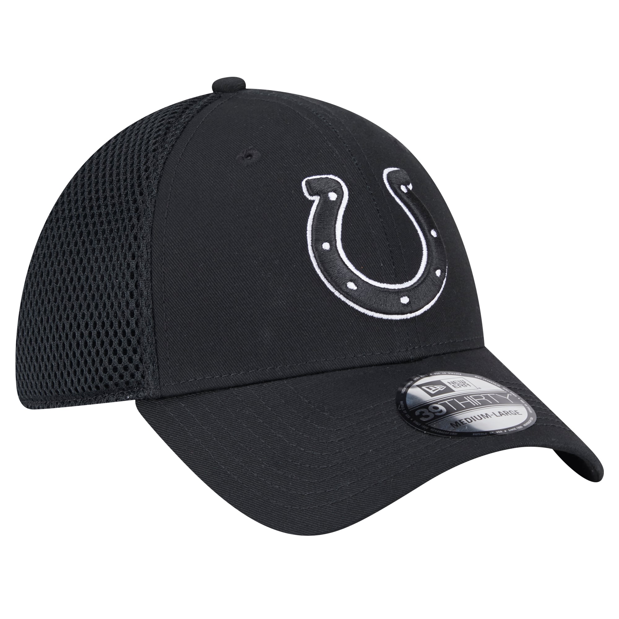 Men's New Era Black Indianapolis Colts Main Neo 39THIRTY Flex Hat