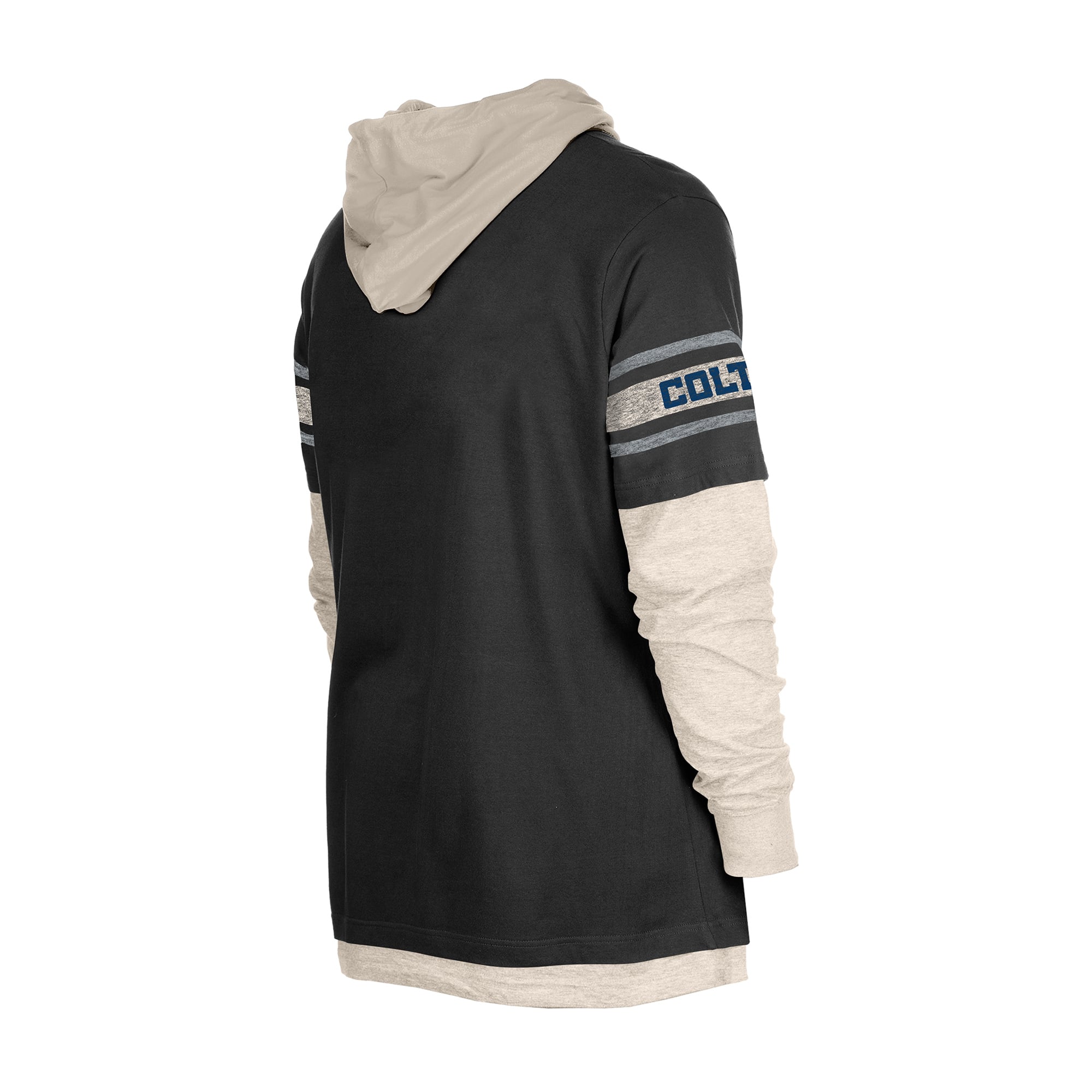 T-shirt à capuche manches longues New Era noir Indianapolis Colts pour homme
