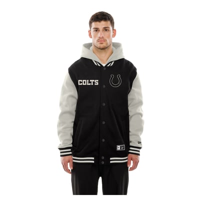  Indianapolis Colts New Era Full-Snap Fleece Hooded Jacket - Black/Gray