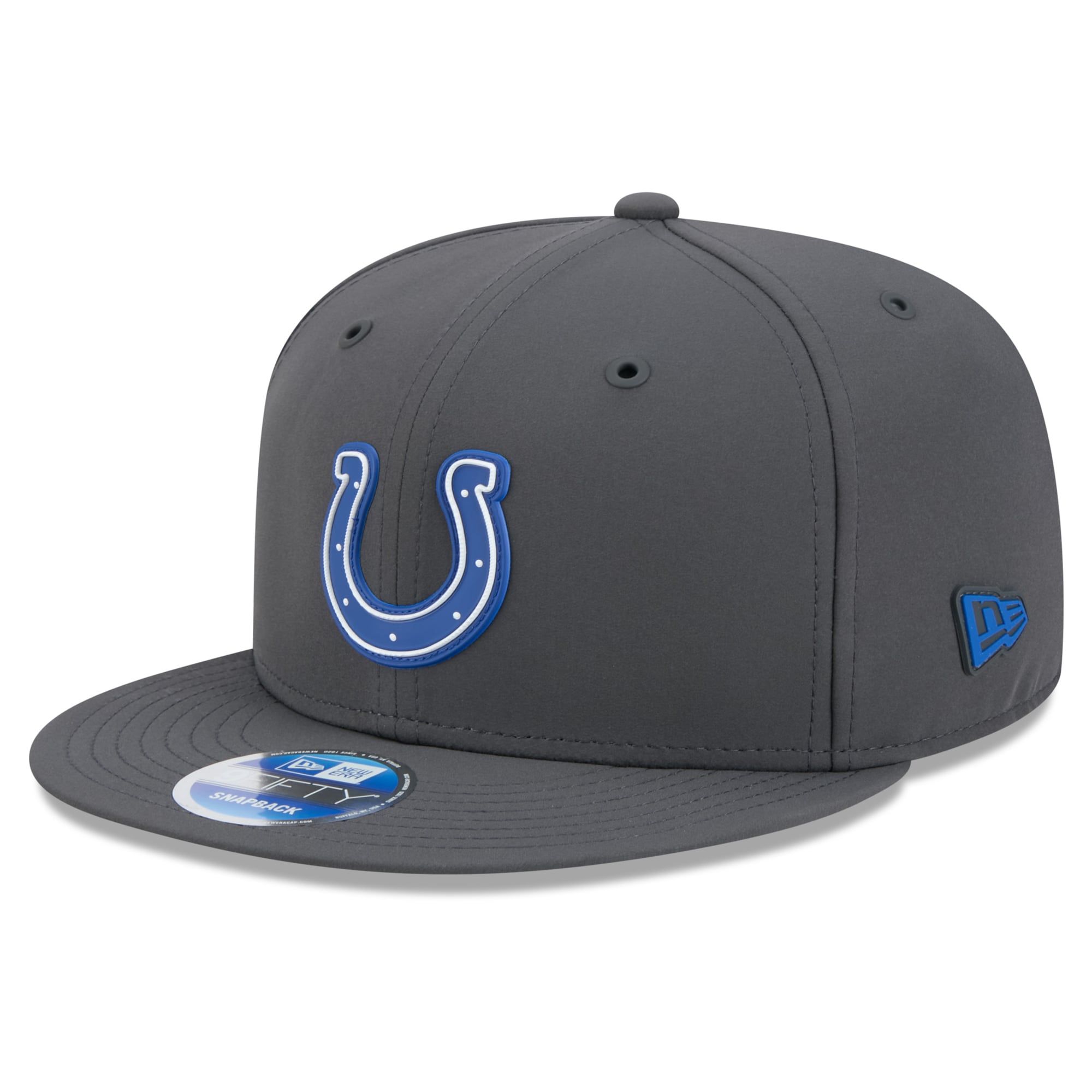 Casquette snapback New Era 9FIFTY pour homme, couleur anthracite, Indianapolis Colts 2026, idéale pour les temps froids.