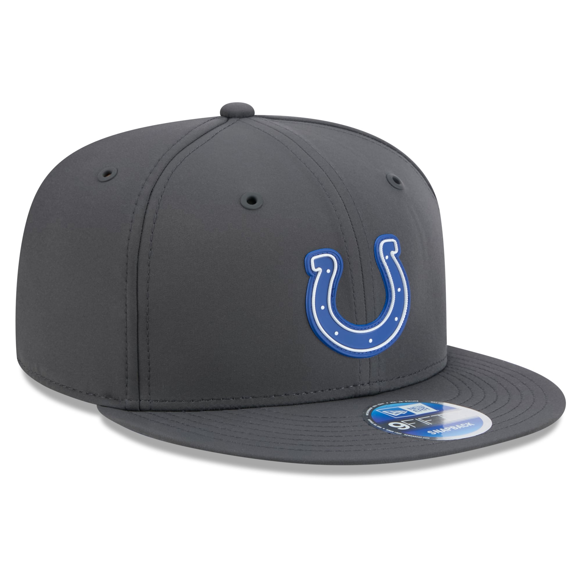 Casquette snapback New Era 9FIFTY pour homme, couleur anthracite, Indianapolis Colts 2026, idéale pour les temps froids.