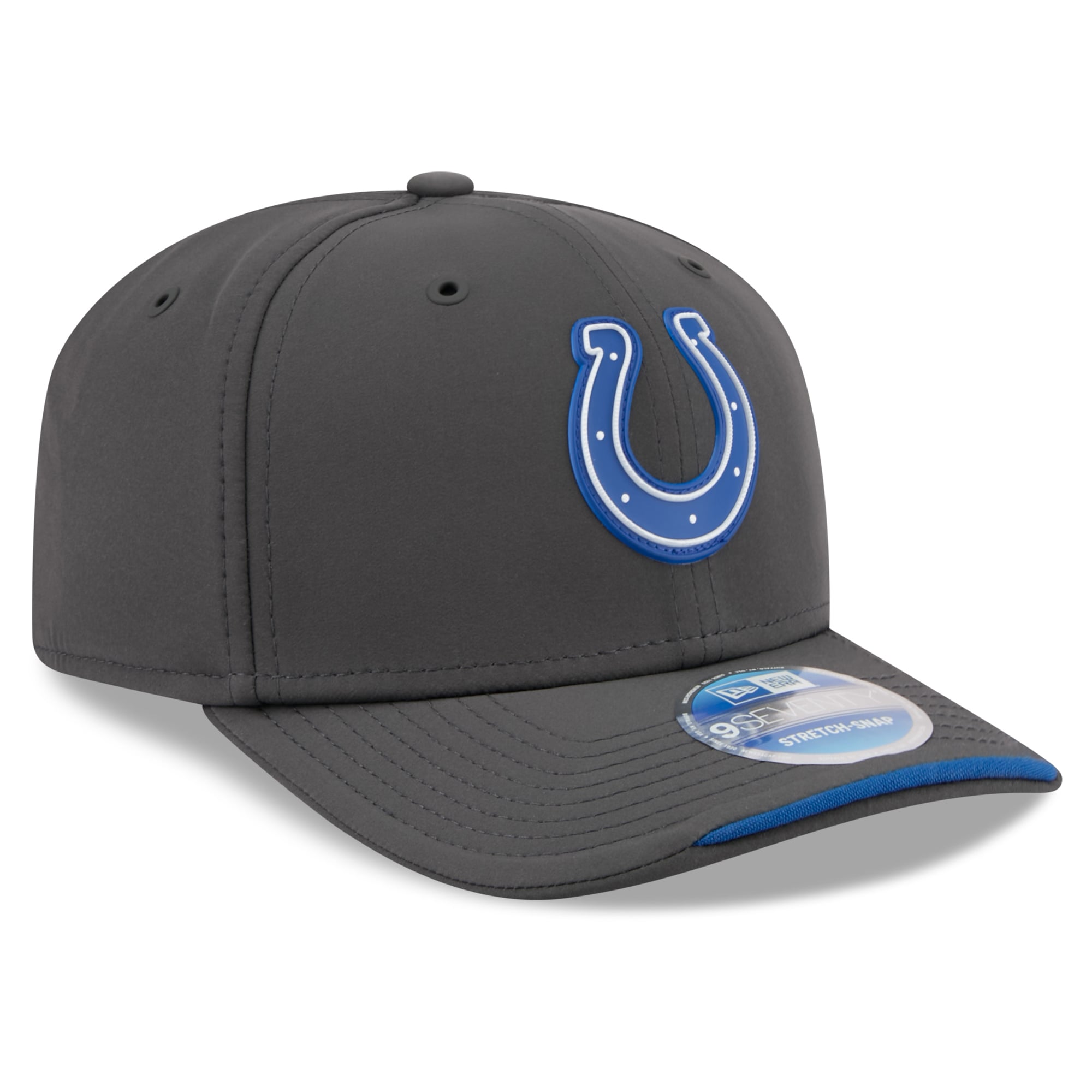 Casquette ajustable New Era Charcoal Indianapolis Colts 2026 Sideline pour temps froid 9SEVENTY