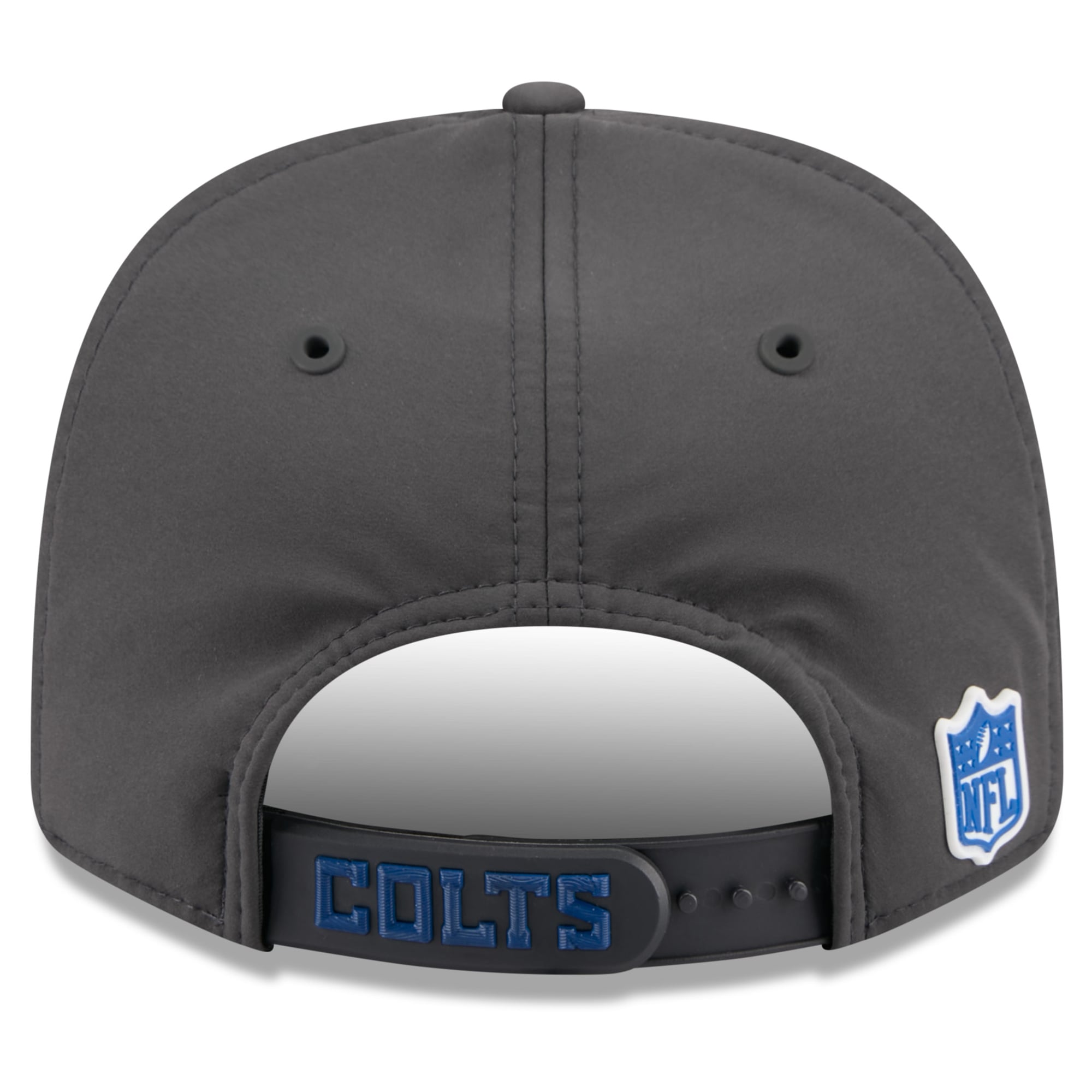 Casquette ajustable New Era Charcoal Indianapolis Colts 2026 Sideline pour temps froid 9SEVENTY