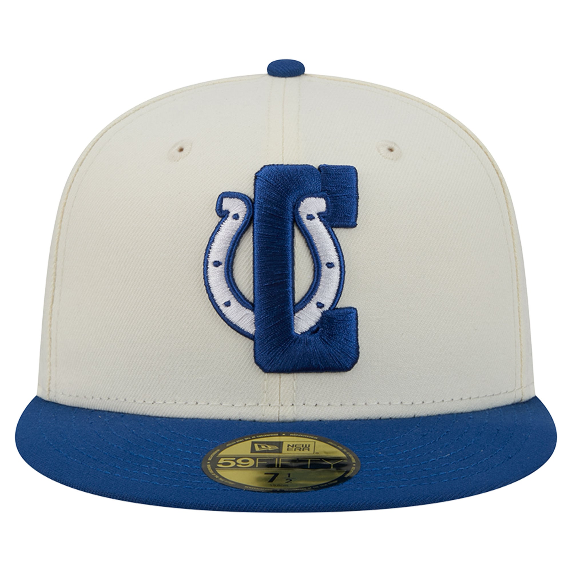 Men's New Era Cream/Royal Indianapolis Colts Deceptor 59FIFTY Fitted Hat
