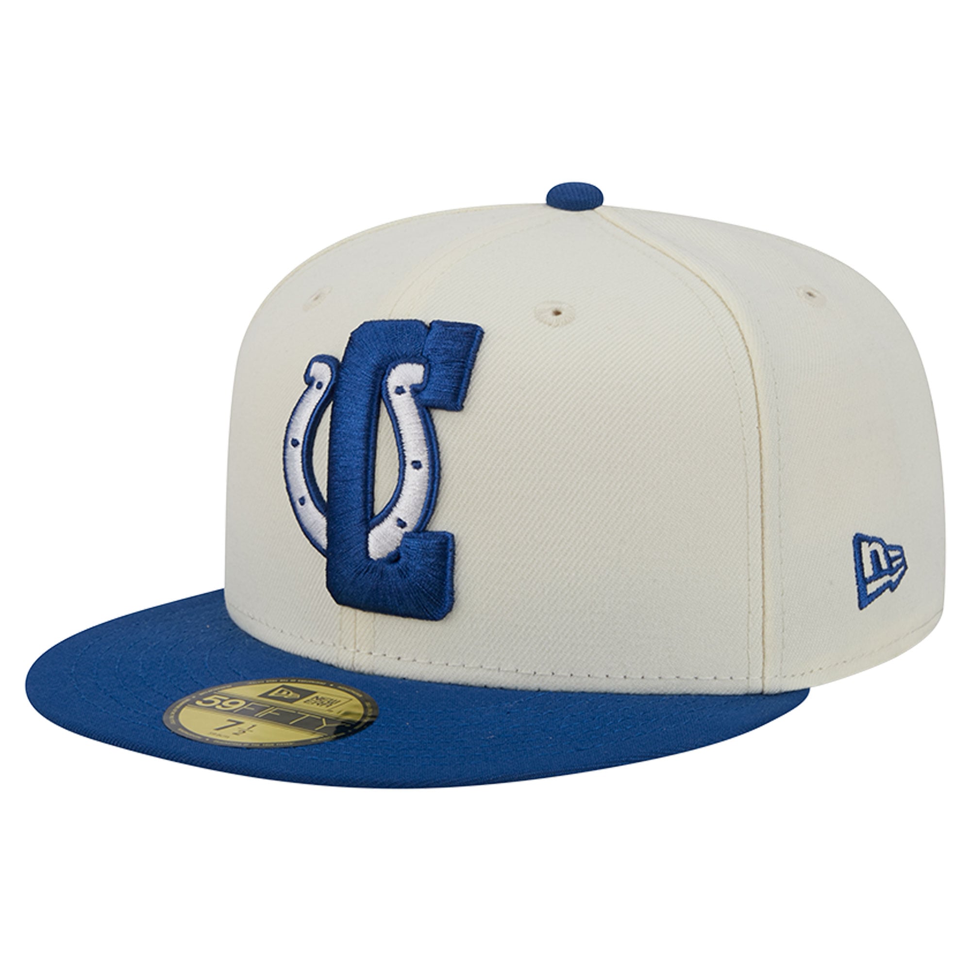 Men's New Era Cream/Royal Indianapolis Colts Deceptor 59FIFTY Fitted Hat