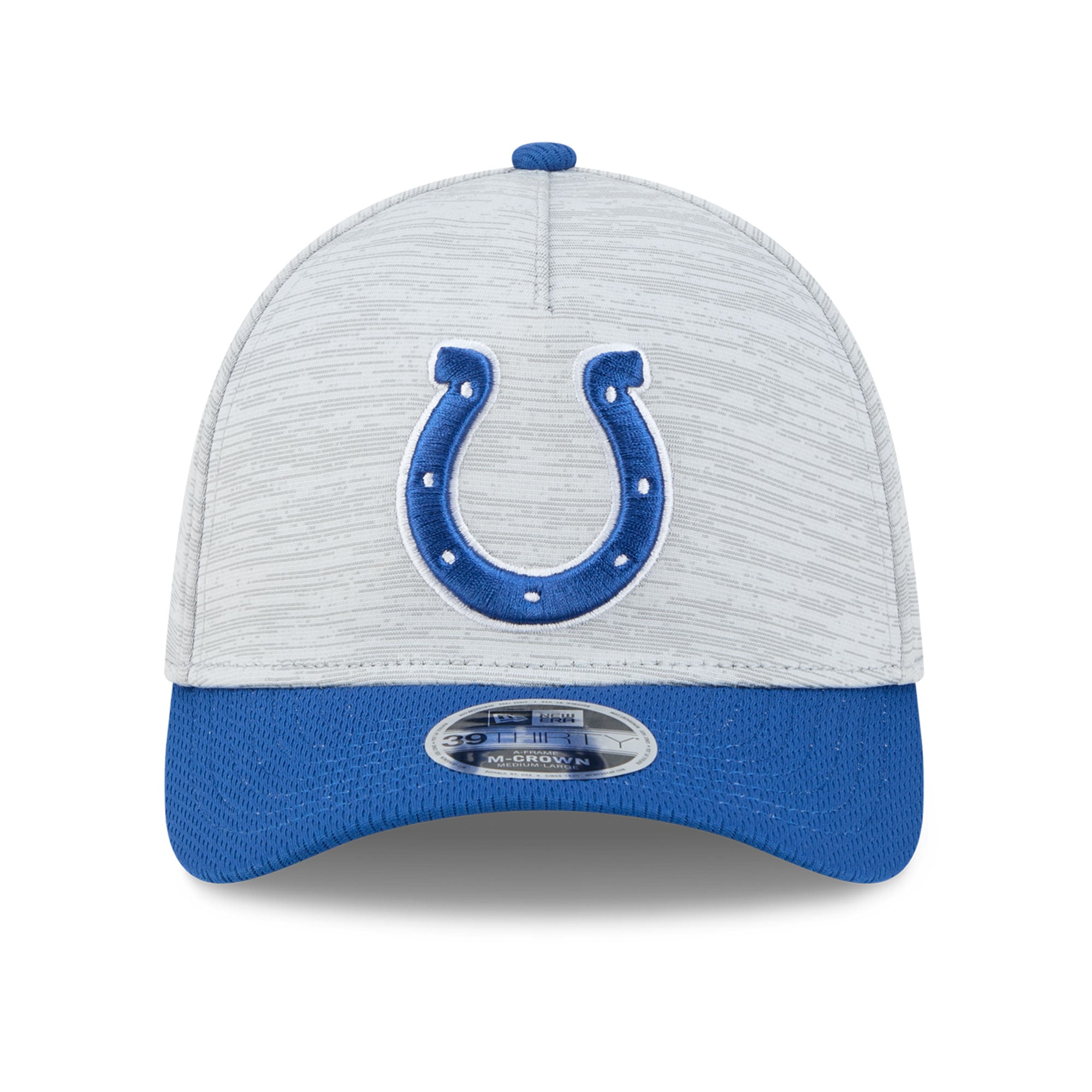 Casquette New Era Flex pour homme, grise et bleue, Indianapolis Colts Tech M-Crown A-Frame 39THIRTY