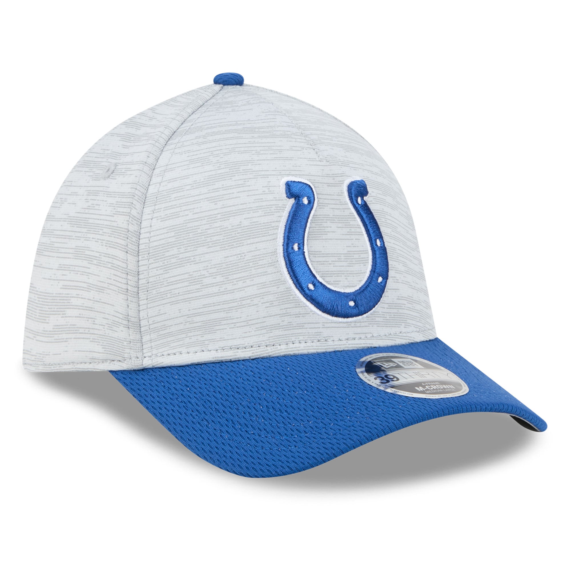 Casquette New Era Flex pour homme, grise et bleue, Indianapolis Colts Tech M-Crown A-Frame 39THIRTY