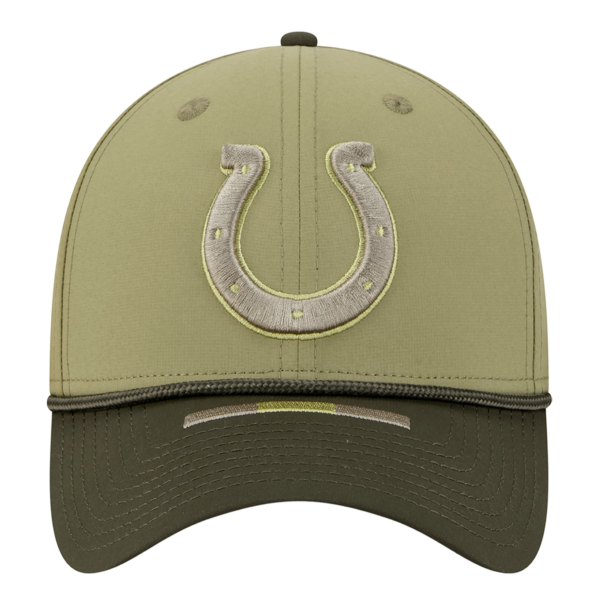 Casquette New Era verte Indianapolis Colts 2025 Salute to Service 39THIRTY Flex pour homme