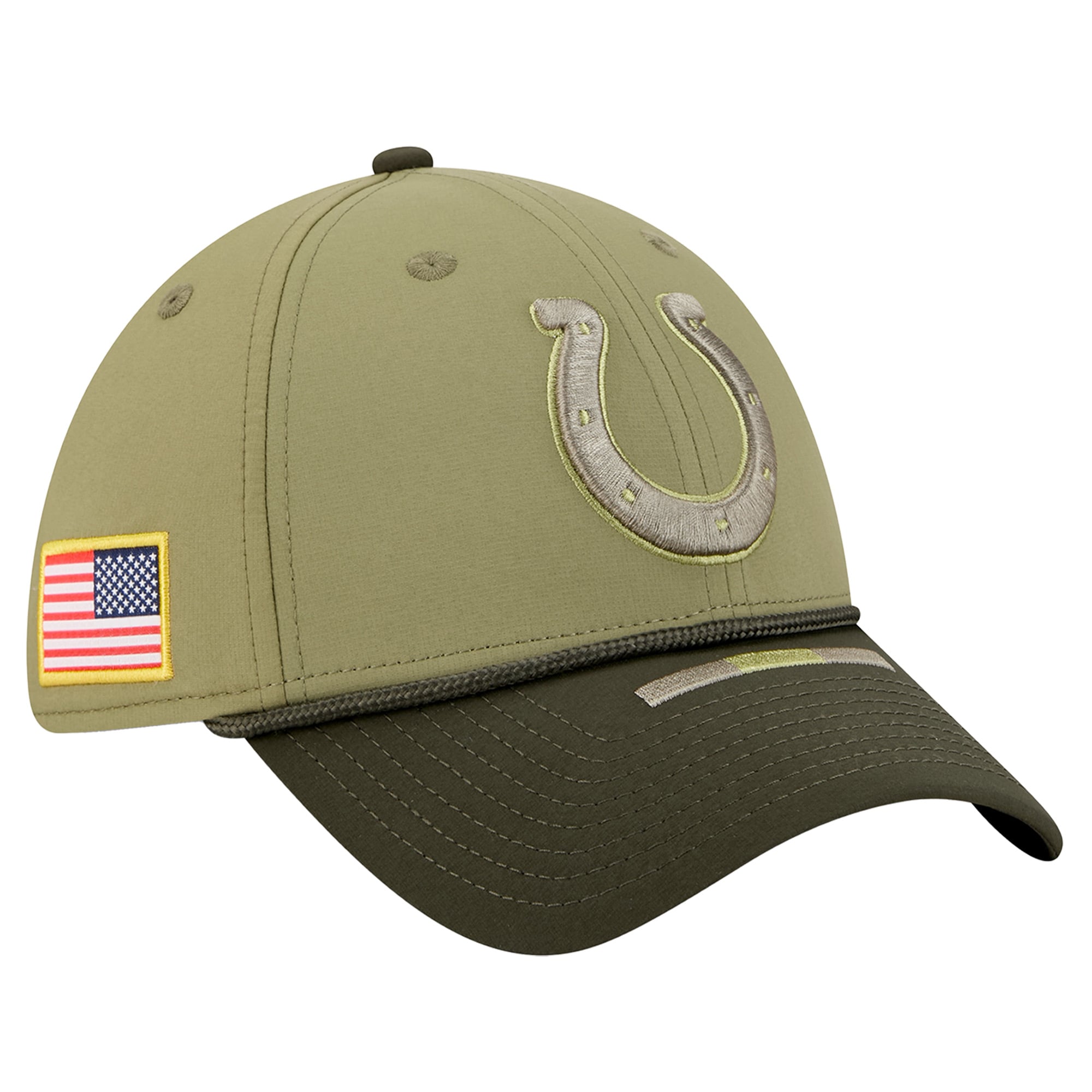 Men's New Era Green Indianapolis Colts 2025 Salute to Service 39THIRTY Flex Hat