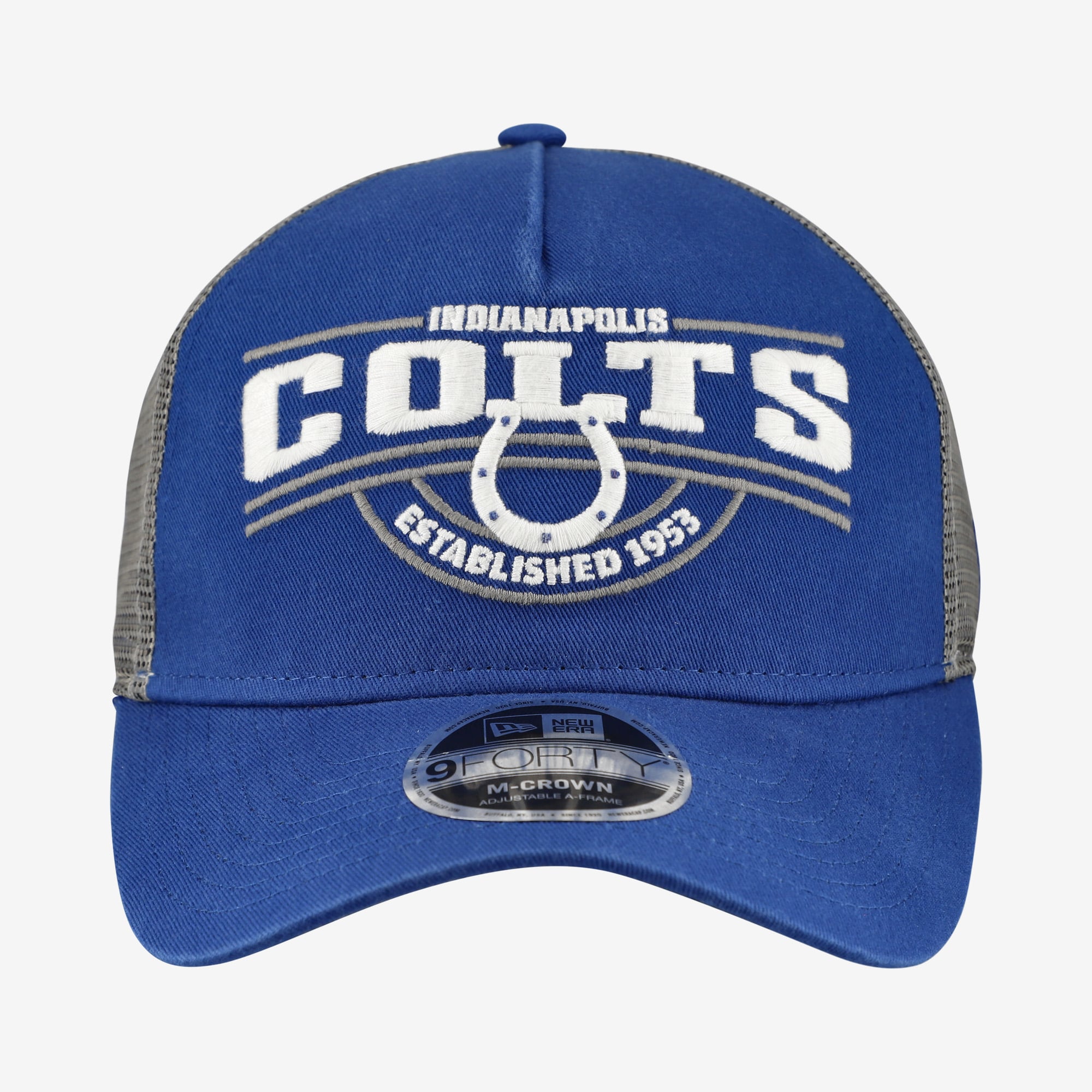 Casquette ajustable New Era Royal Indianapolis Colts 9FORTY A-Frame pour homme