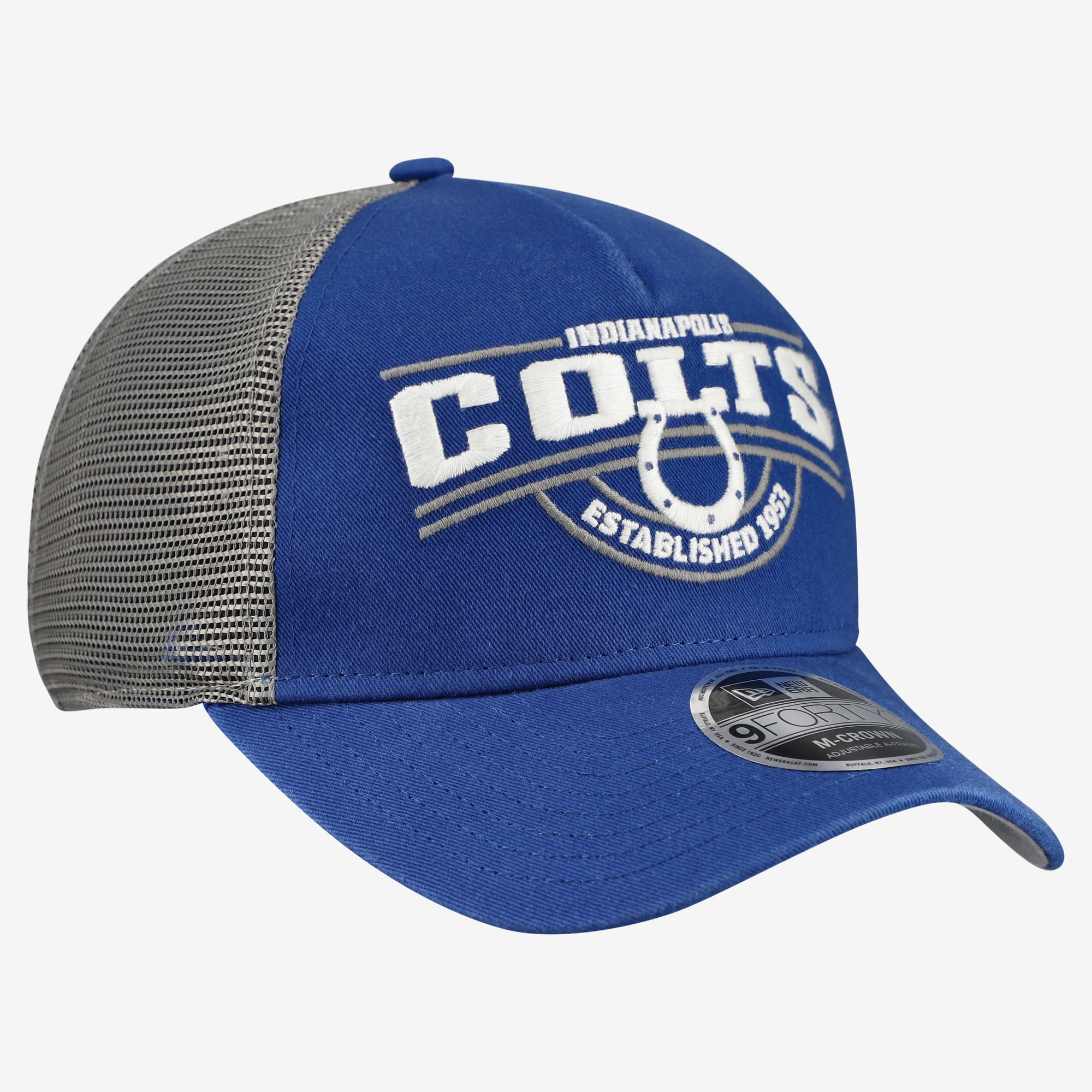 Casquette ajustable New Era Royal Indianapolis Colts 9FORTY A-Frame pour homme