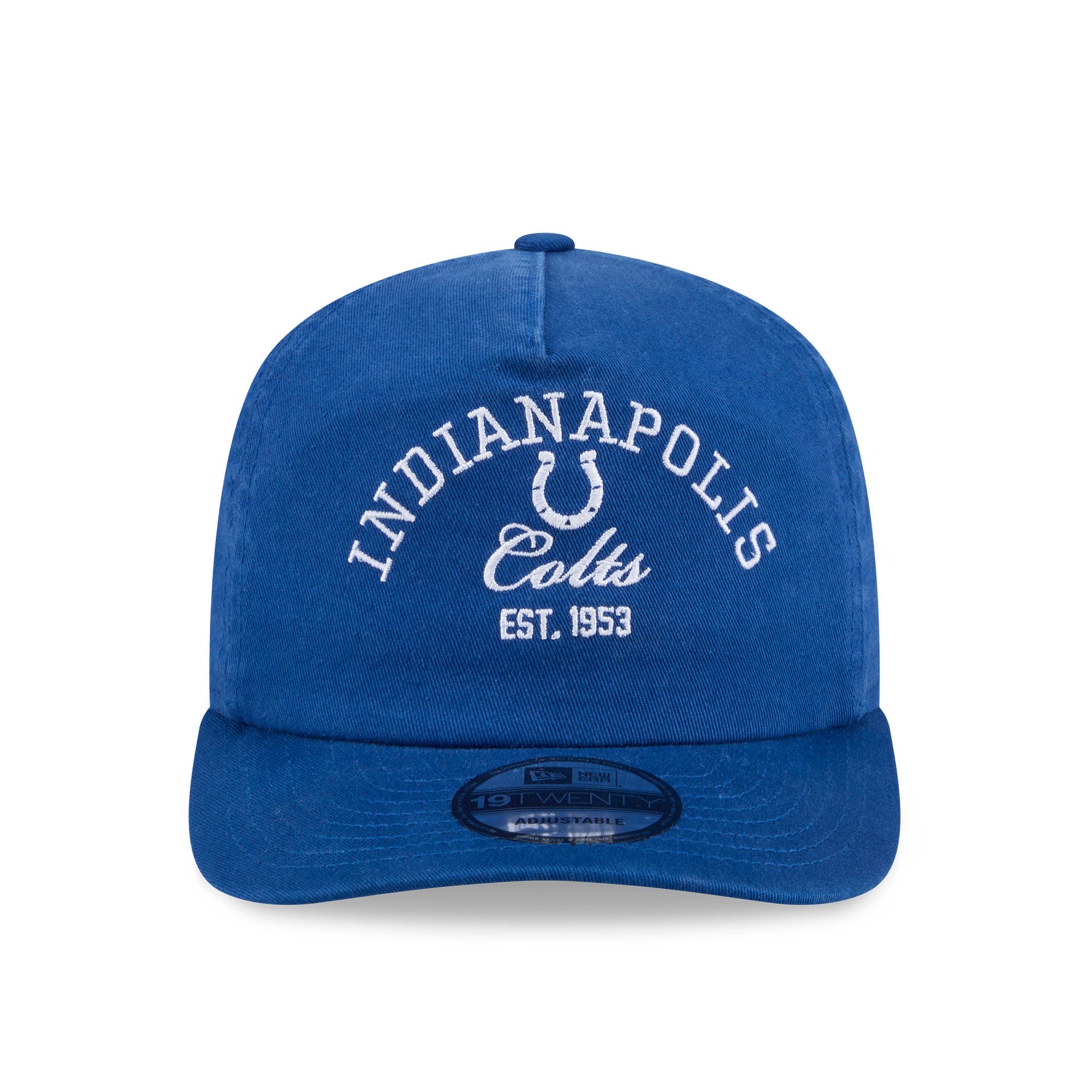 Casquette ajustable New Era Royal Indianapolis Colts Stacked 19TWENTY pour homme