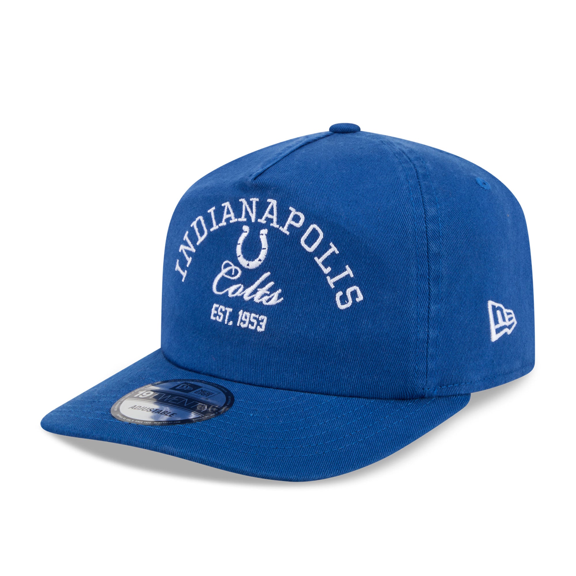Casquette ajustable New Era Royal Indianapolis Colts Stacked 19TWENTY pour homme