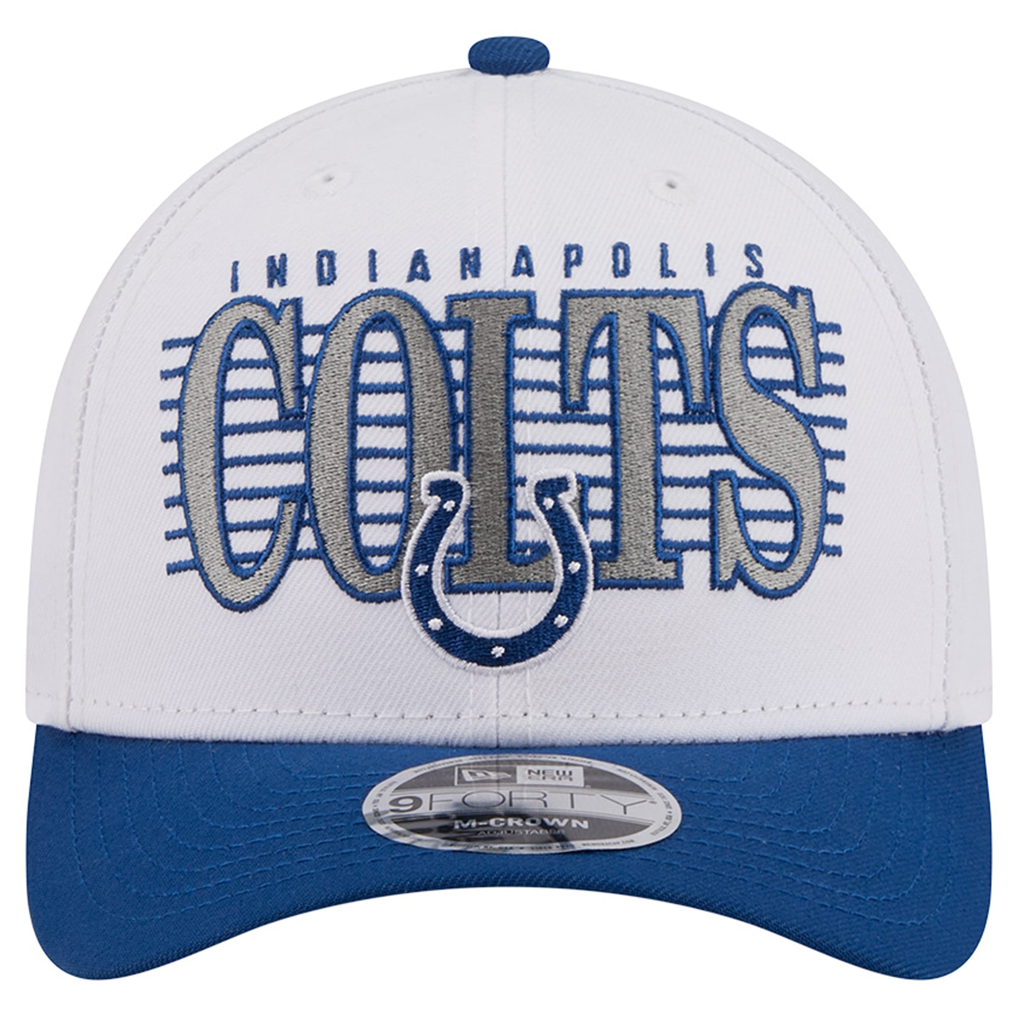 Casquette ajustable New Era blanche pour homme, modèle Loyal 9FORTY M-Crown, Indianapolis Colts Loyal.