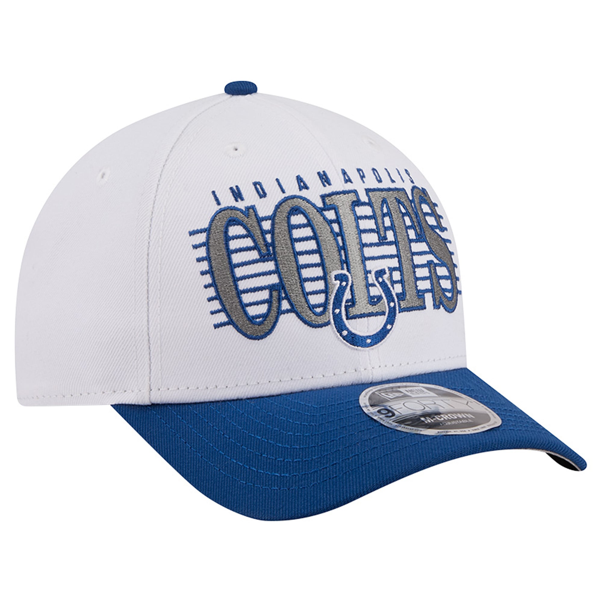 Casquette ajustable New Era blanche pour homme, modèle Loyal 9FORTY M-Crown, Indianapolis Colts Loyal.