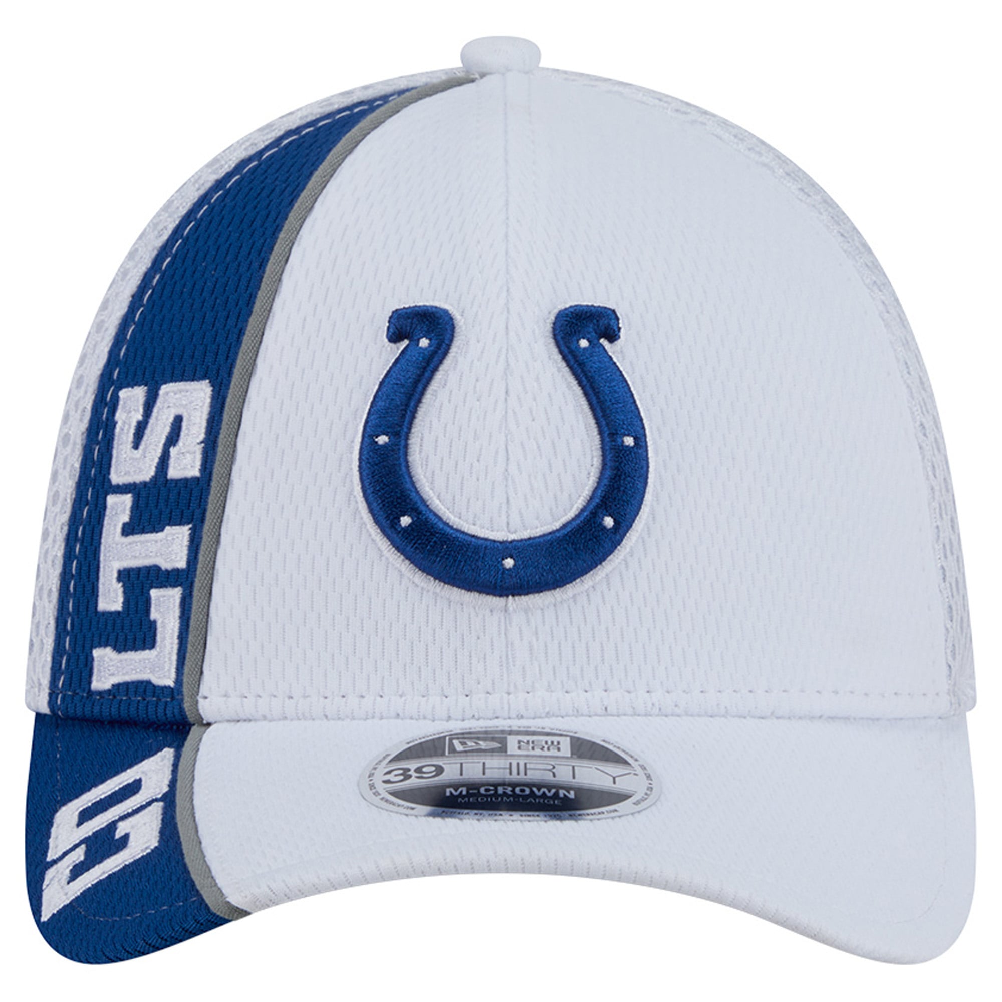 Casquette New Era blanche/bleu roi Indianapolis Colts Dash 39THIRTY M-Crown Flex pour homme
