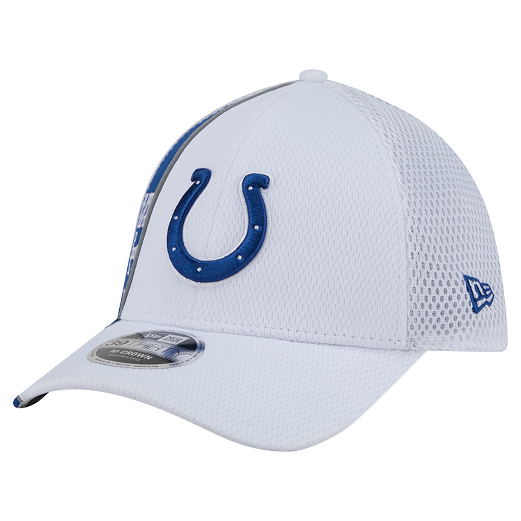 Casquette New Era blanche/bleu roi Indianapolis Colts Dash 39THIRTY M-Crown Flex pour homme