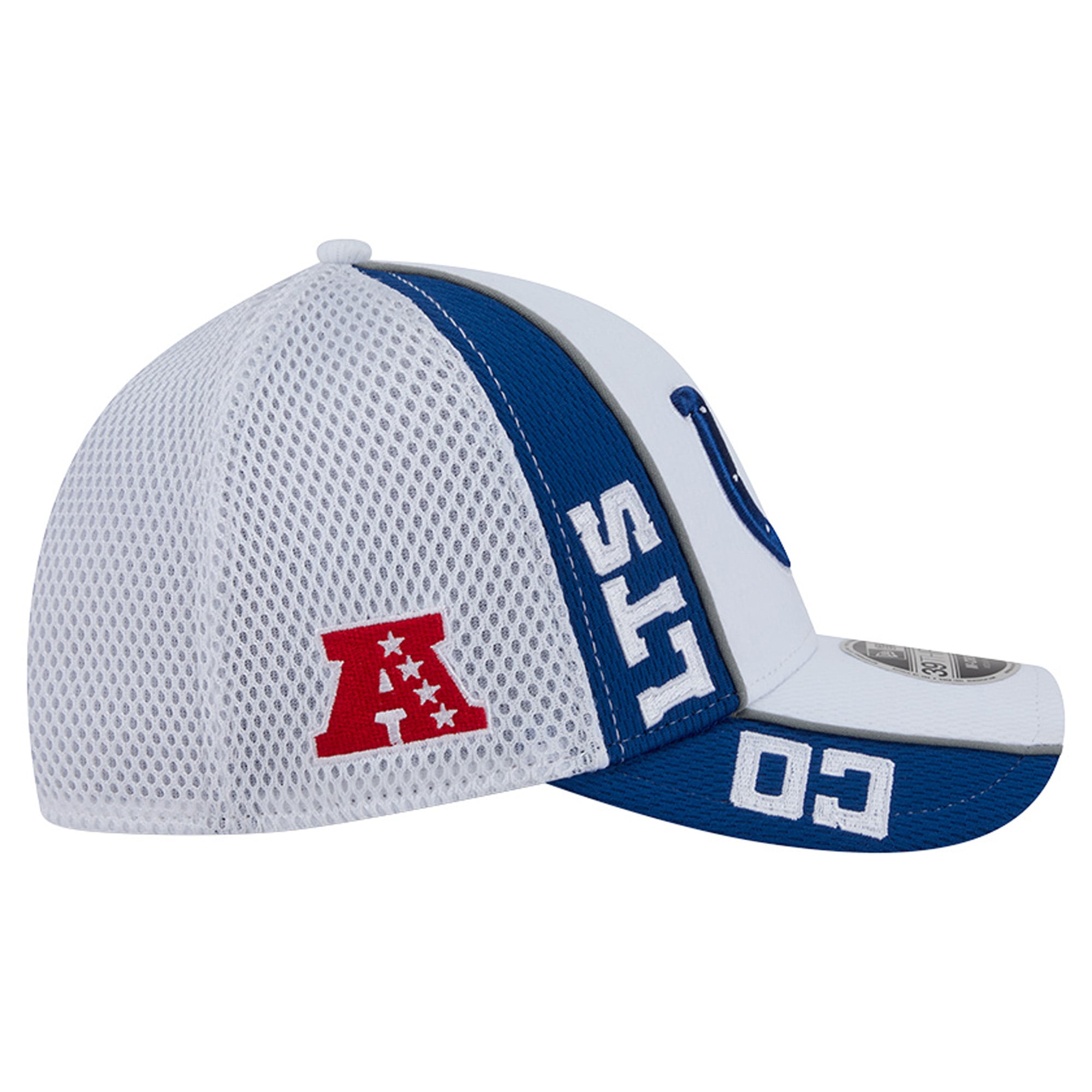 Casquette New Era blanche/bleu roi Indianapolis Colts Dash 39THIRTY M-Crown Flex pour homme