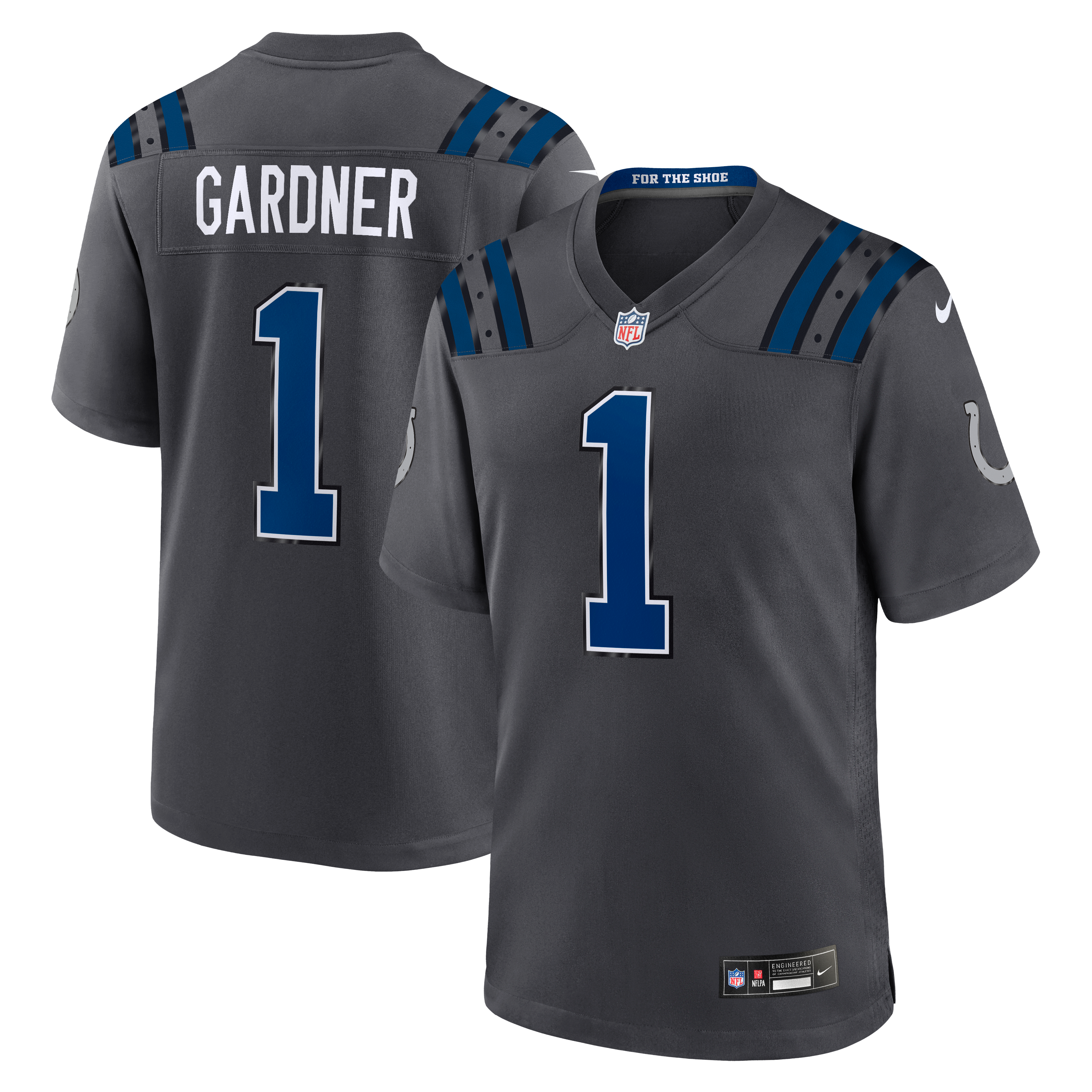 Men's Nike Ahmad Sauce Gardner Anthracite Indianapolis Colts 2026 Rivalries Collection Game Jersey