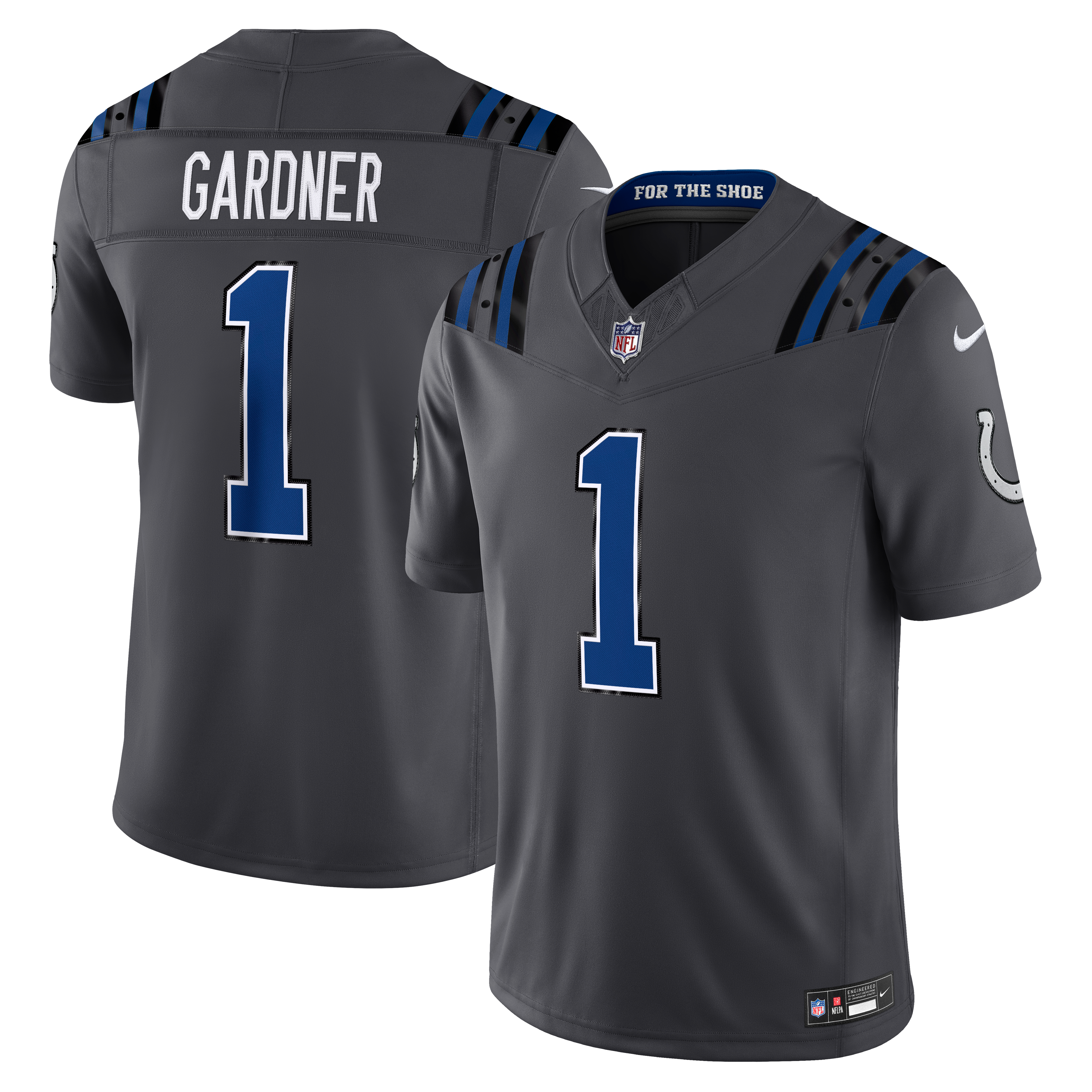 Men's Nike Ahmad Sauce Gardner Anthracite Indianapolis Colts 2026 Rivalries Collection Stitched Limited Jersey