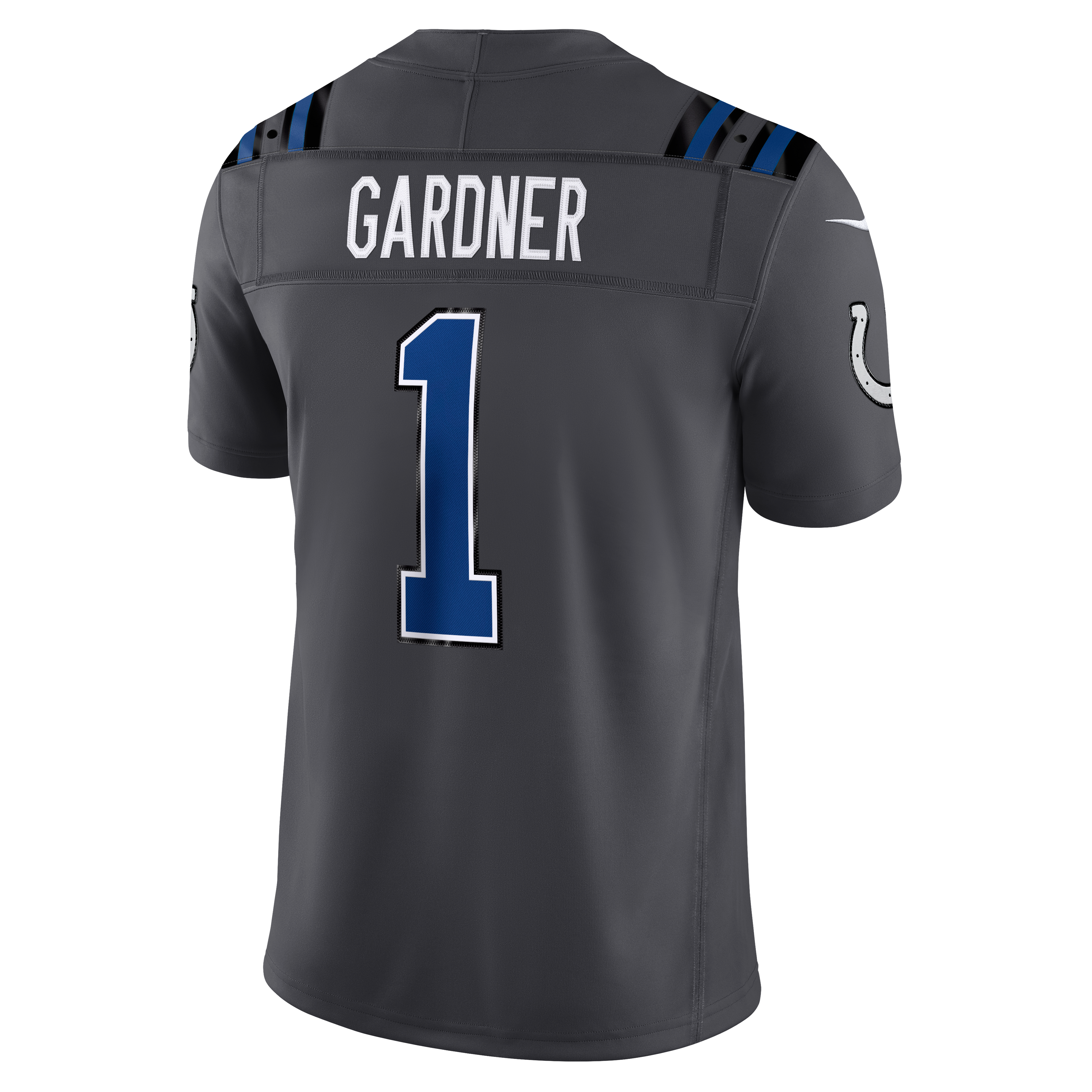 Men's Nike Ahmad Sauce Gardner Anthracite Indianapolis Colts 2026 Rivalries Collection Stitched Limited Jersey