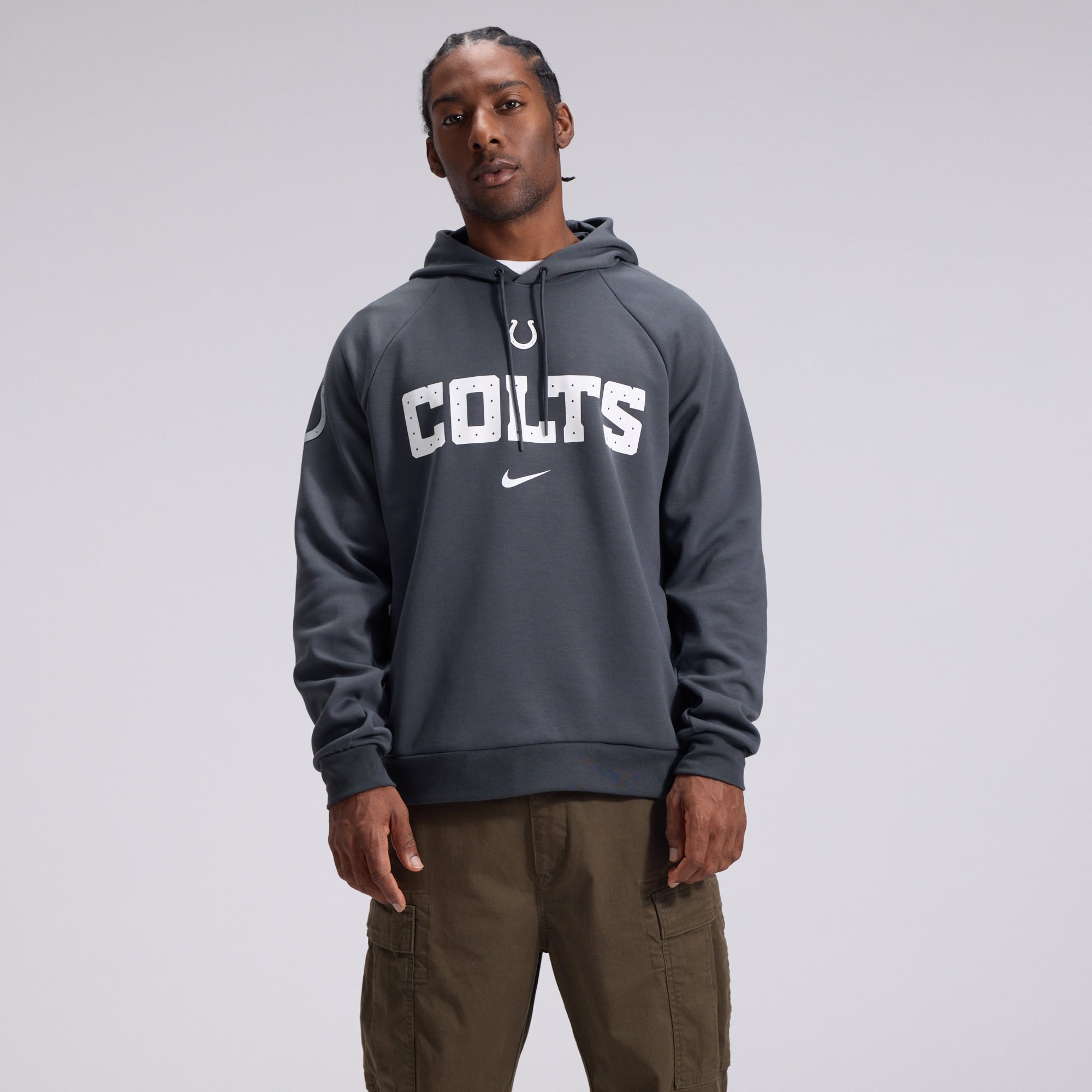 Men's Nike  Anthracite Indianapolis Colts 2026 Rivalries Collection Dri-FIT Pullover Hoodie