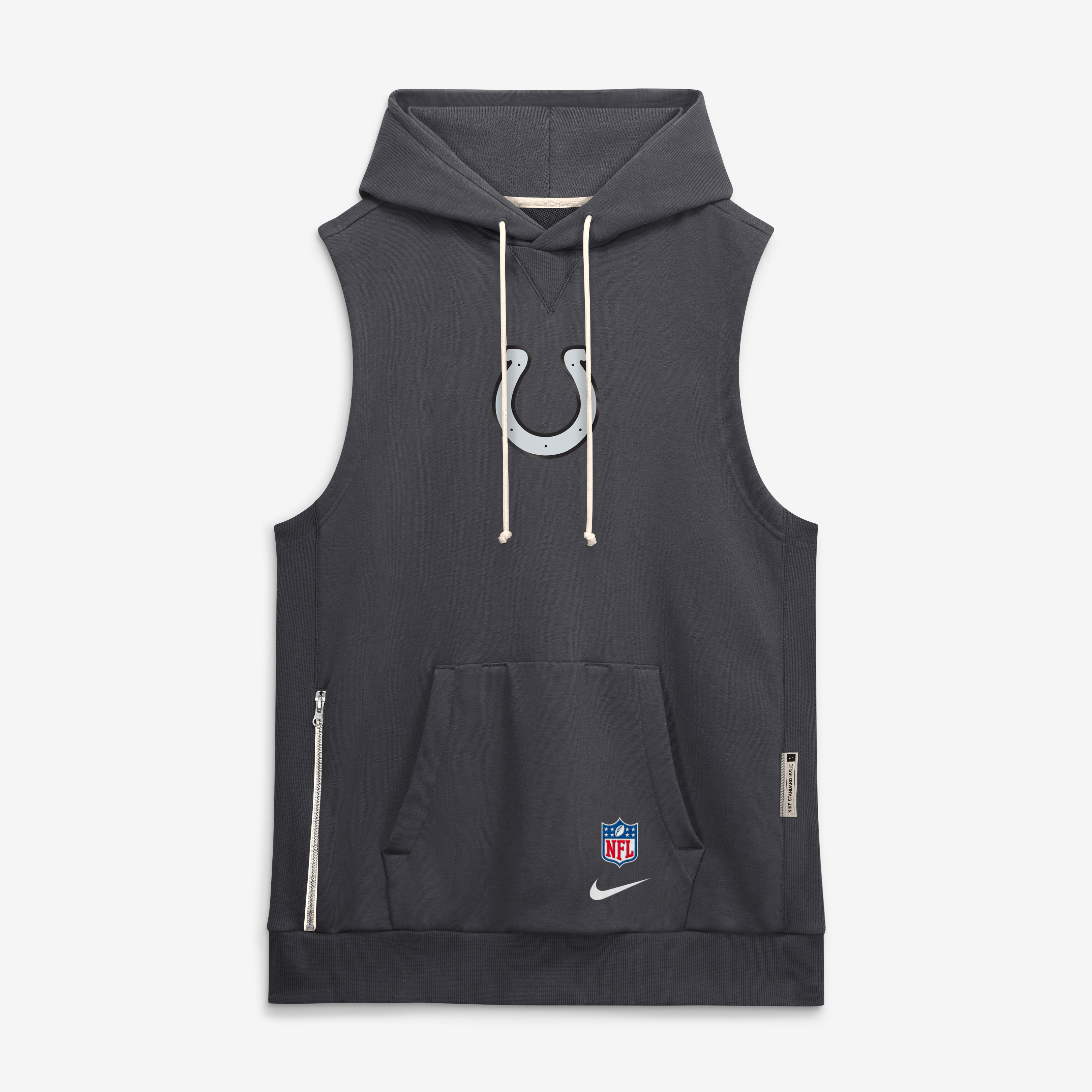 Men's Nike  Anthracite Indianapolis Colts 2026 Rivalries Collection Sideline Sleeveless Fleece Hoodie