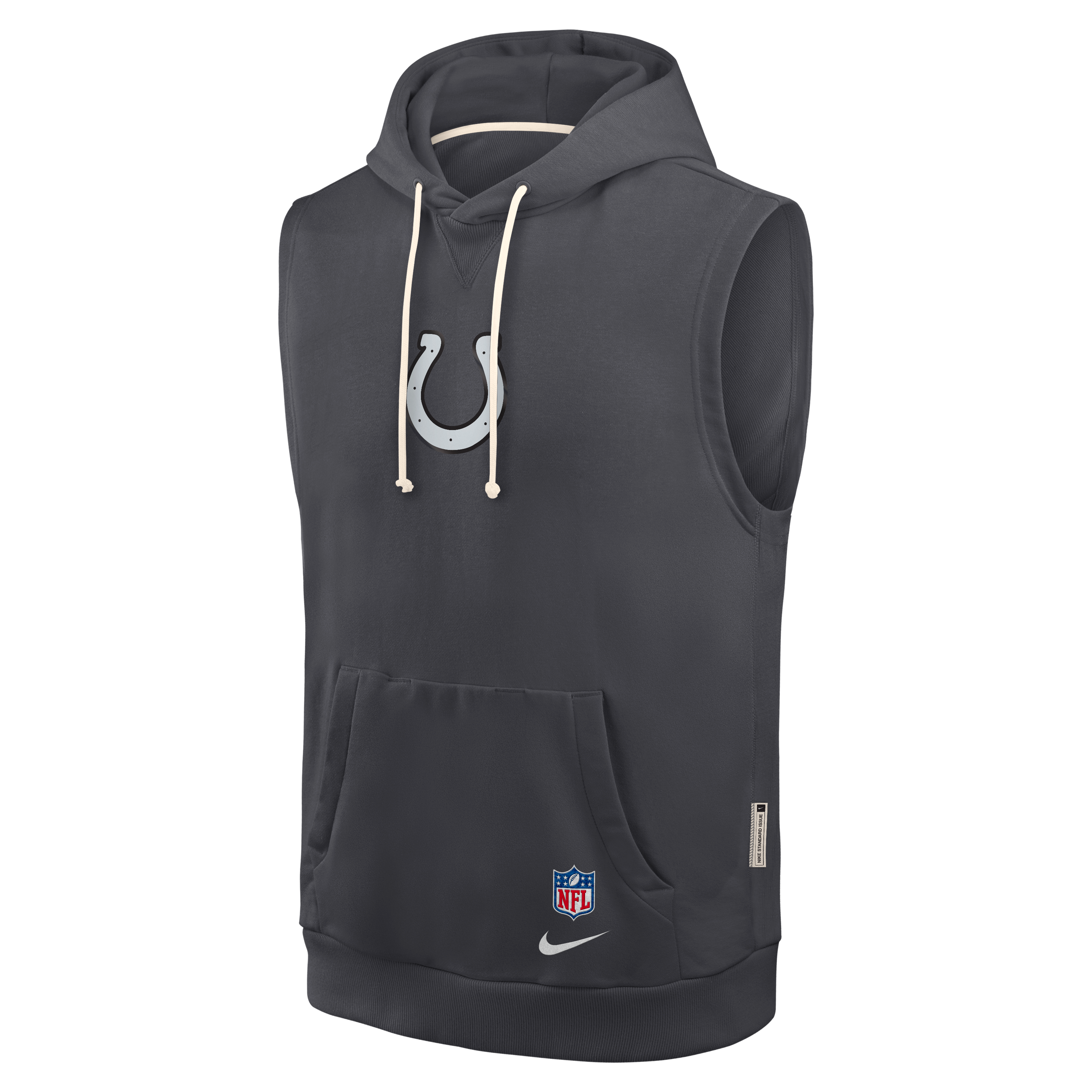 Men's Nike  Anthracite Indianapolis Colts 2026 Rivalries Collection Sideline Sleeveless Fleece Hoodie