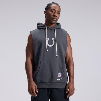  Indianapolis Colts Nike 2026 Rivalries Collection Sideline Sleeveless Fleece Hoodie - Anthracite