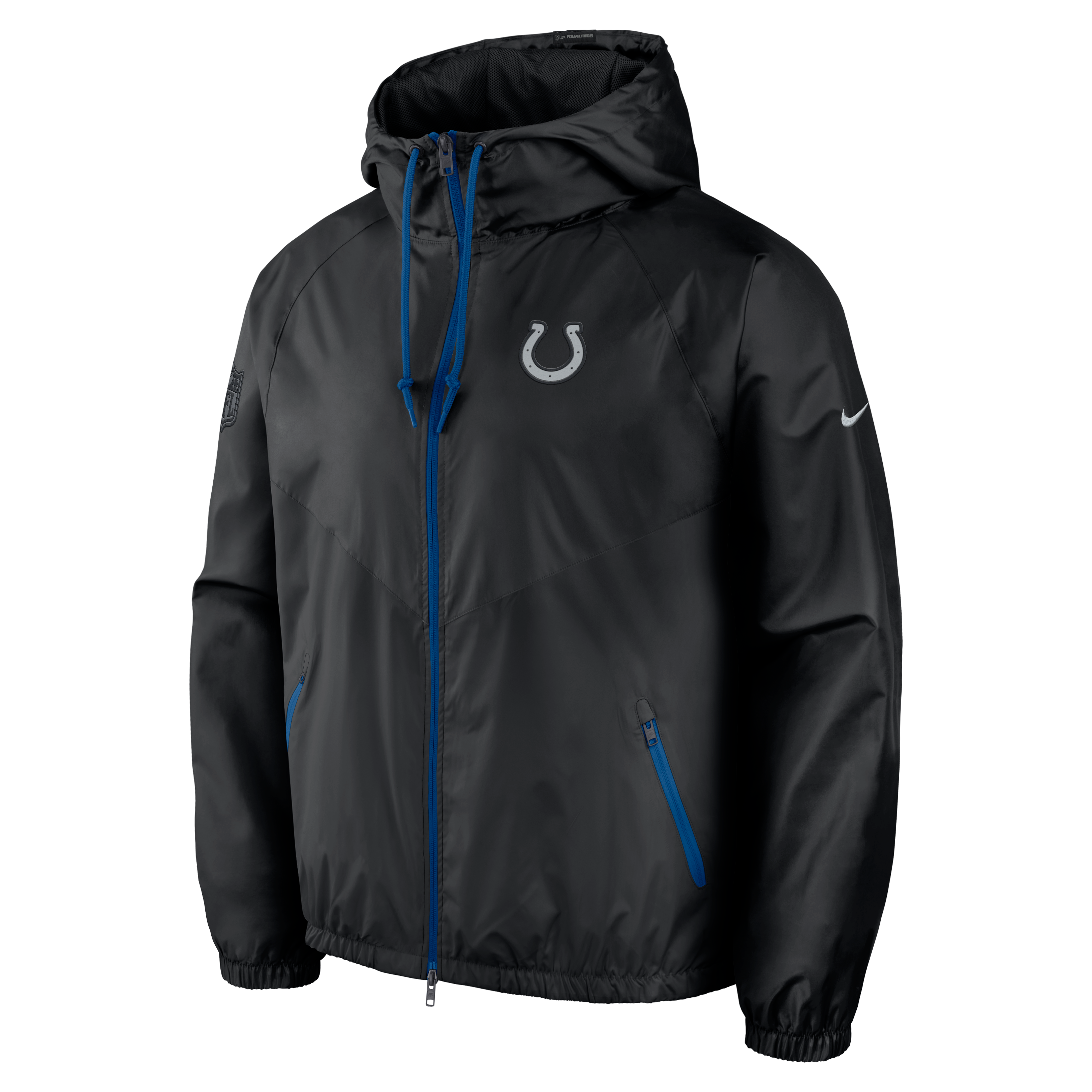 Veste coupe-vent zippée Nike Windrunner anthracite pour homme, collection Indianapolis Colts 2026 Rivalries
