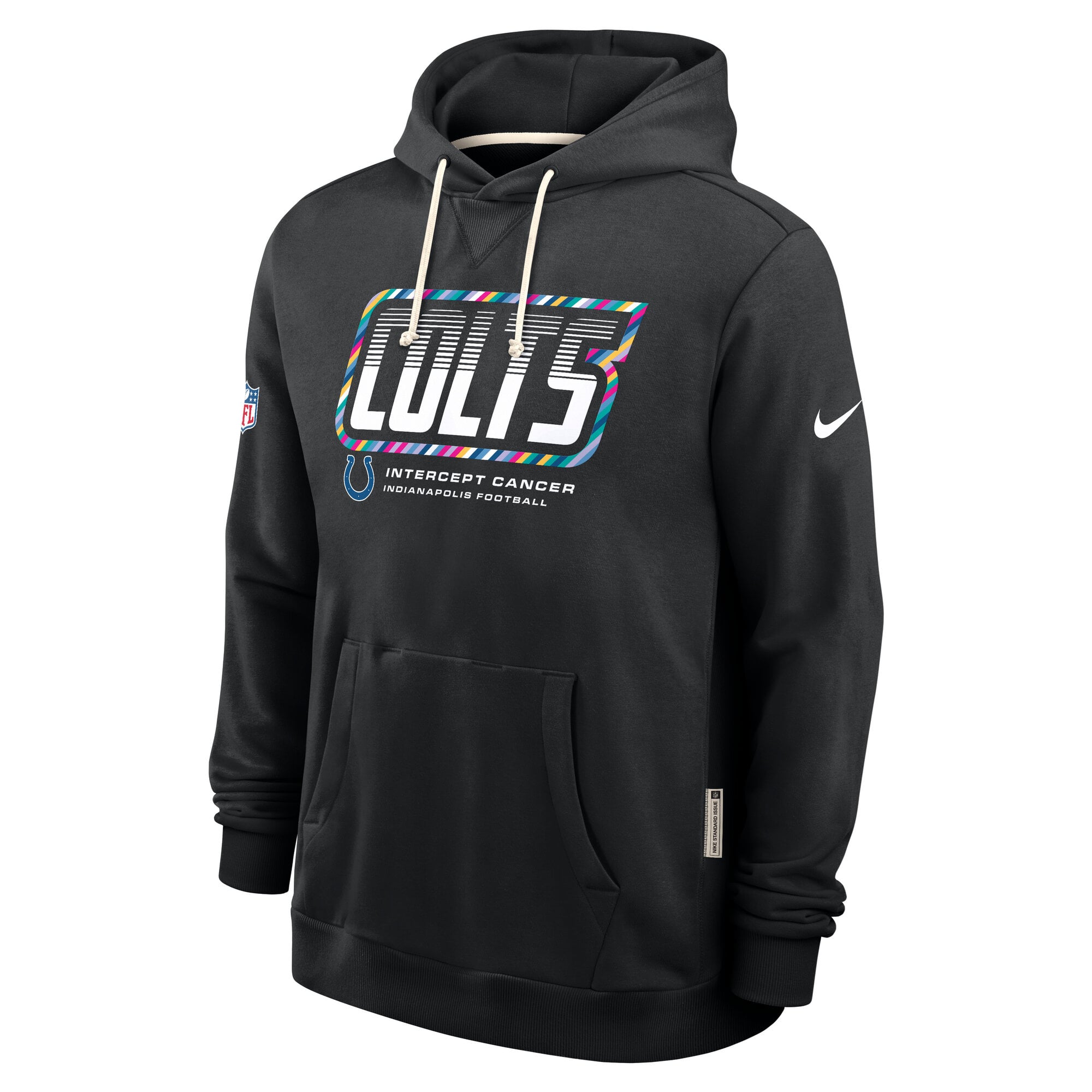 Men's Nike Black Indianapolis Colts 2026 NFL Crucial Catch Sideline Standard Issue Dri-FIT Pullover Hoodie