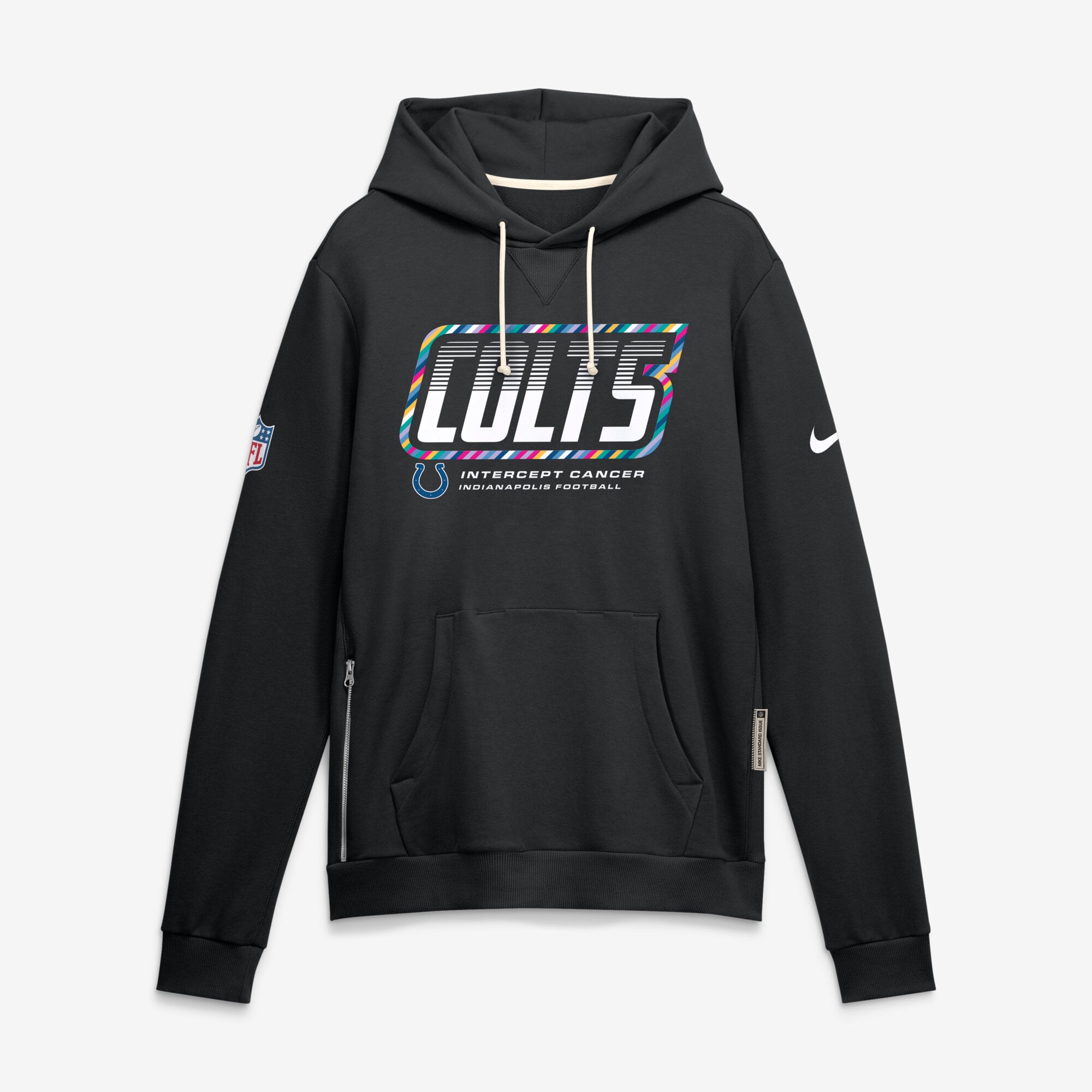 Men's Nike Black Indianapolis Colts 2026 NFL Crucial Catch Sideline Standard Issue Dri-FIT Pullover Hoodie
