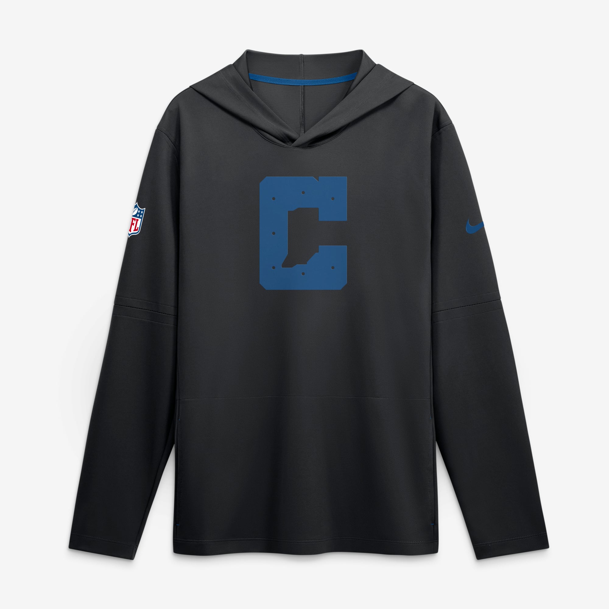 T-shirt à capuche léger manches longues Nike Indianapolis Colts Sideline Alternate pour homme, noir, avec technologie Dri-FIT.