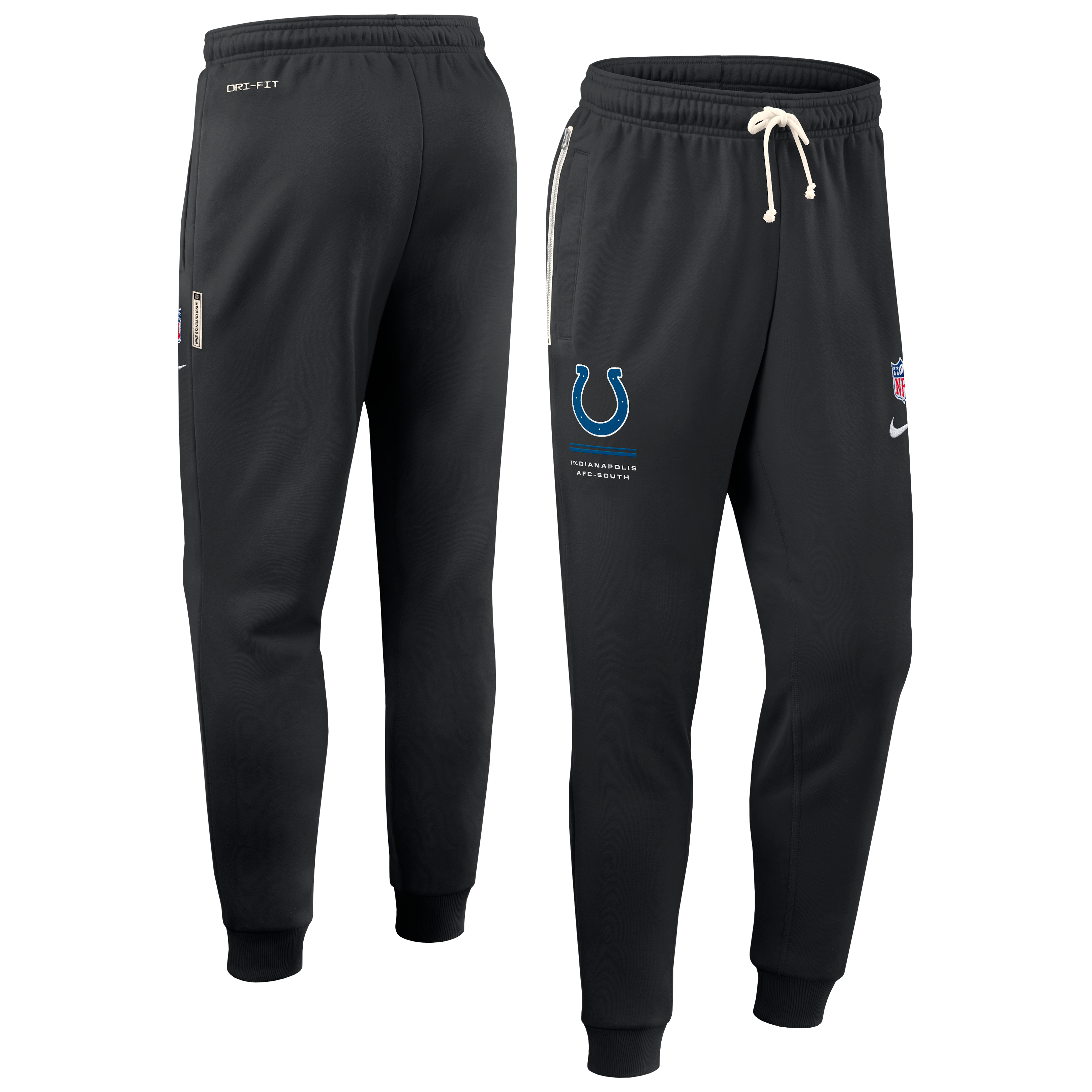 Pantalon Nike noir Indianapolis Colts Sideline Standard Issue Touchback Kick Dri-FIT Taper pour homme