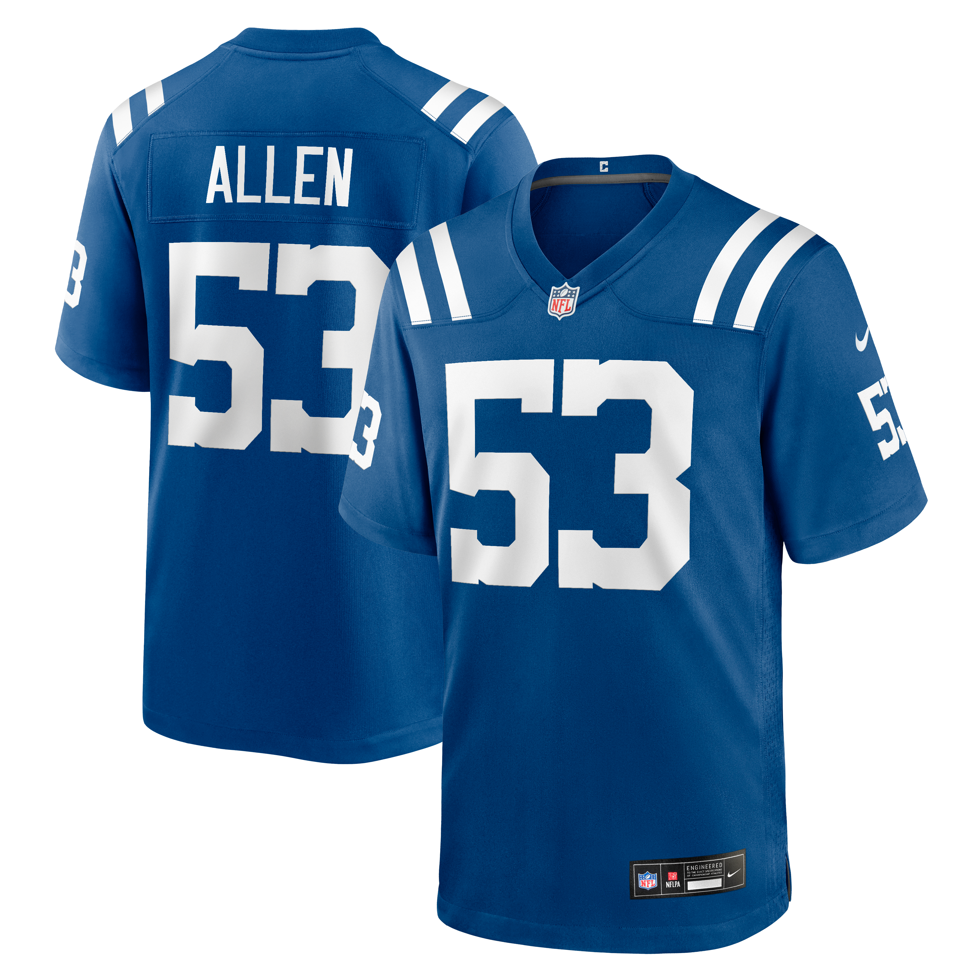 Maillot de match Nike CJ Allen Royal Indianapolis Colts pour homme