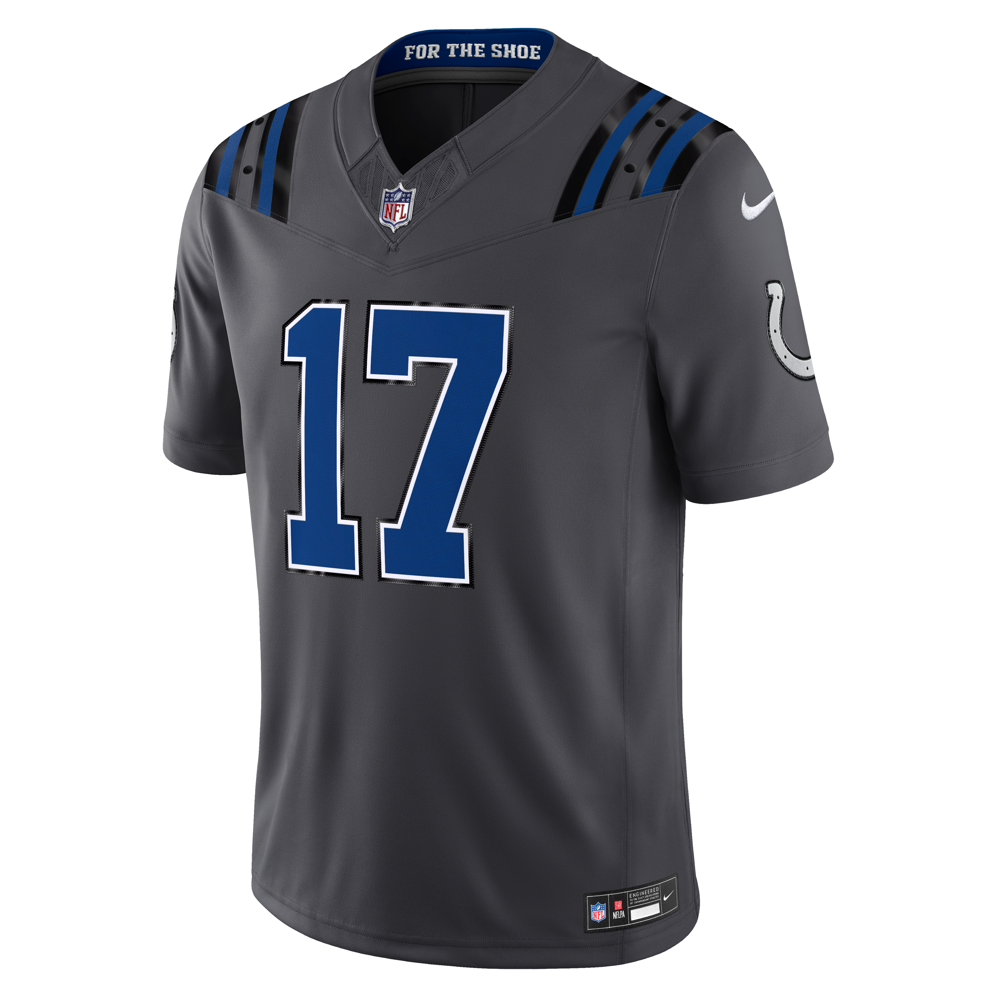 Men's Nike Daniel Jones Anthracite Indianapolis Colts 2026 Rivalries Collection Stitched Limited Jersey